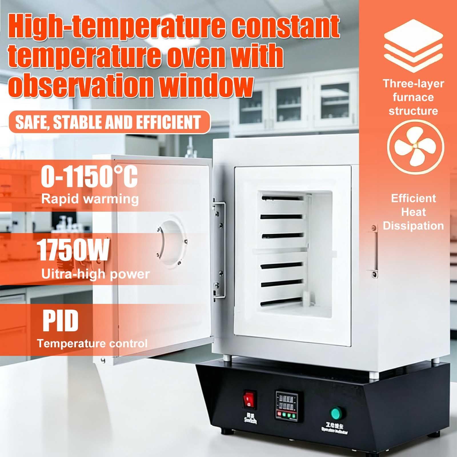 Hobbytöpfer Brennofen 1150°C - Elektrischer Muffelofen Für Keramikbrand Mit Sichtfenster, Brennofen Für Hobbytöpfer，1750w 3-Seitige Beheizung, Ideal Für Heimgebrauch & Schmuckguss