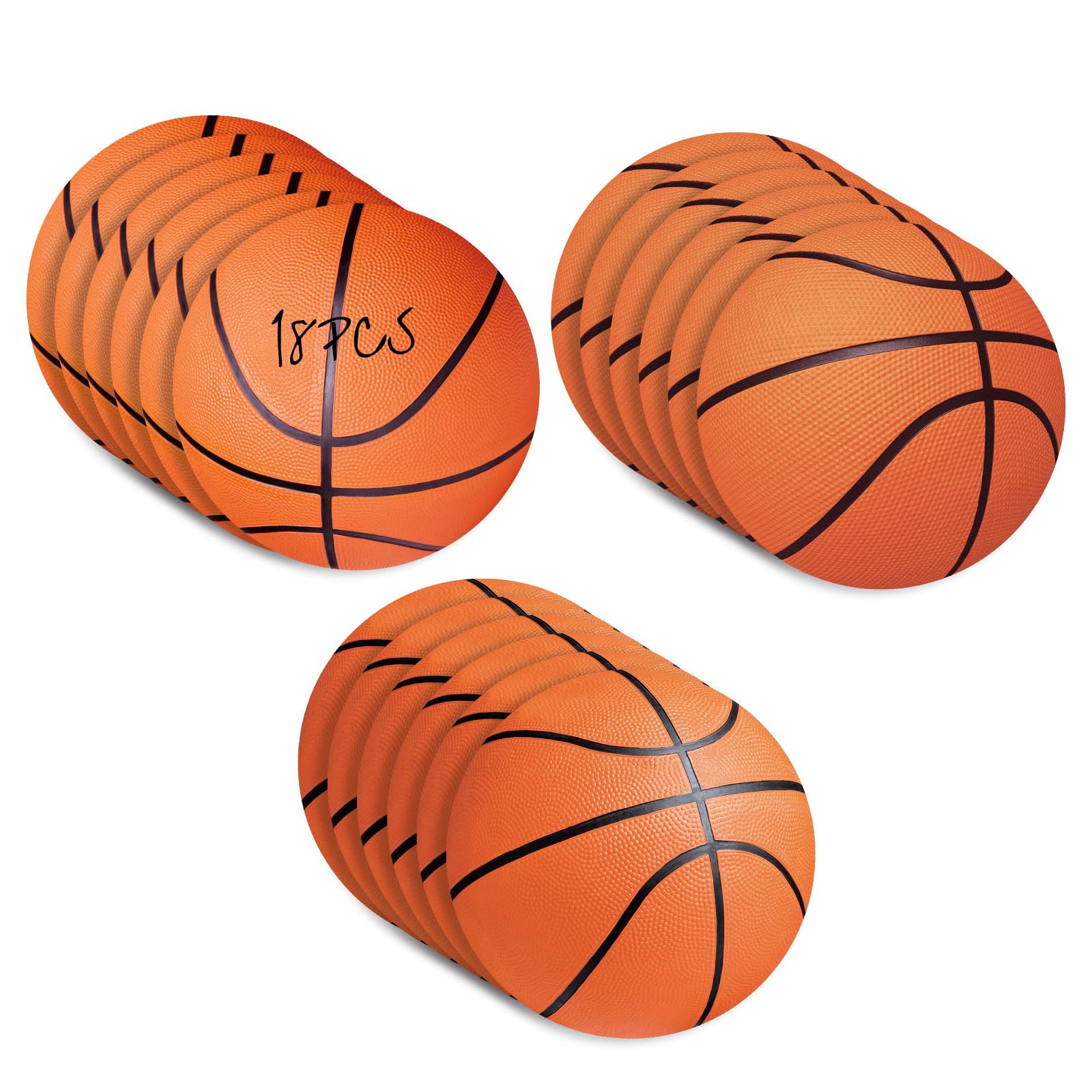 Sereliy 18 Pcs Paper Basketball Cutouts, Double Printed Basketball Theme Party Cutouts Classroom Bulletin Board Decorations Sports Party Supplies