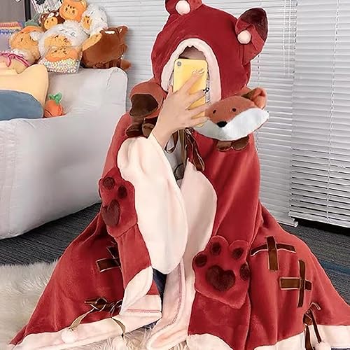 Miniatura 2 de Bonita manta de murciélago con capucha, manta de murciélago para adultos, para Halloween, cosplay, capa suave con capucha para mujer