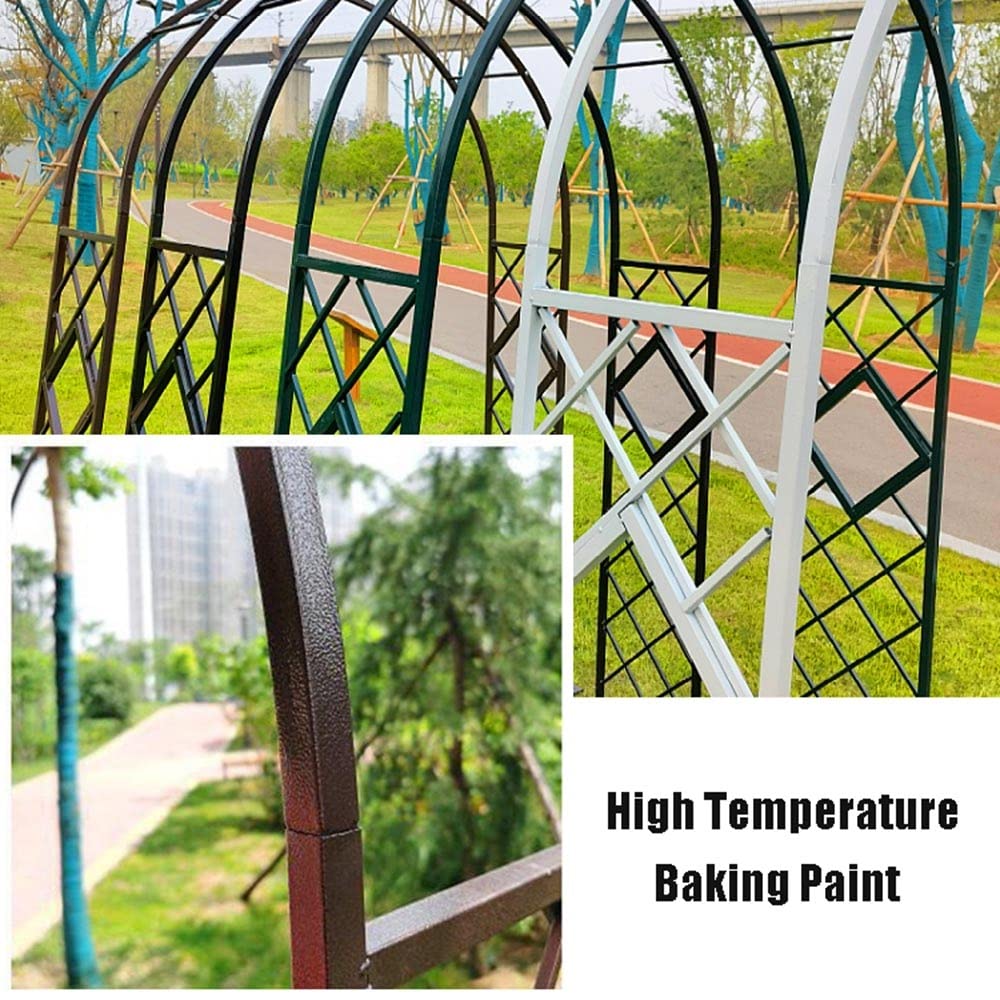 Metalowy łuk ogrodowy Trellis ślubny łuk różany do roślin pnących o szerokości od 180 cm do 380 cm solidna podstawa elegancki biały kolor idealny do dekoracji na zewnątrz i na imprezy