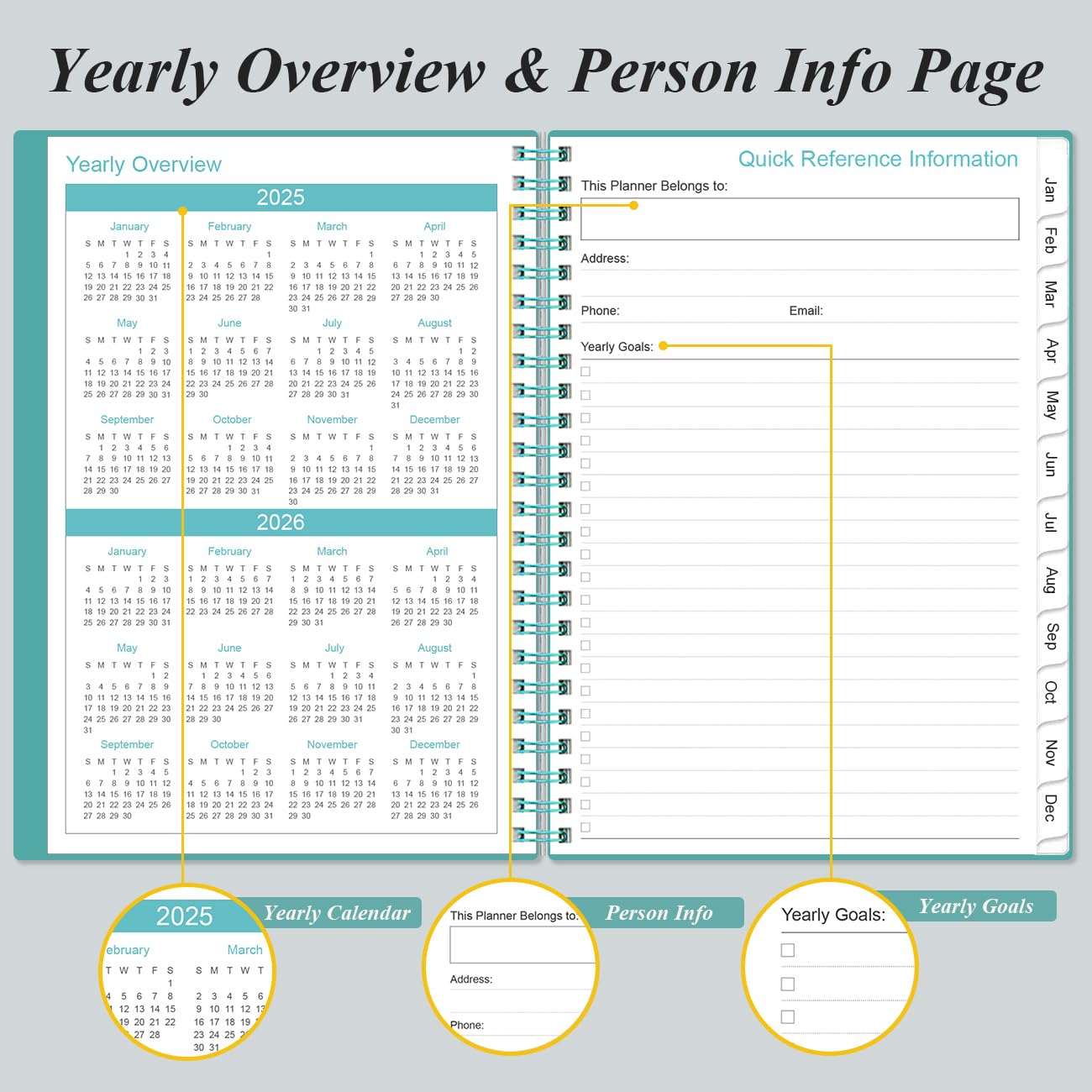 Snapklik.com : 2025 Planner - A5 Weekly & Monthly Planner Spiral Bound ...