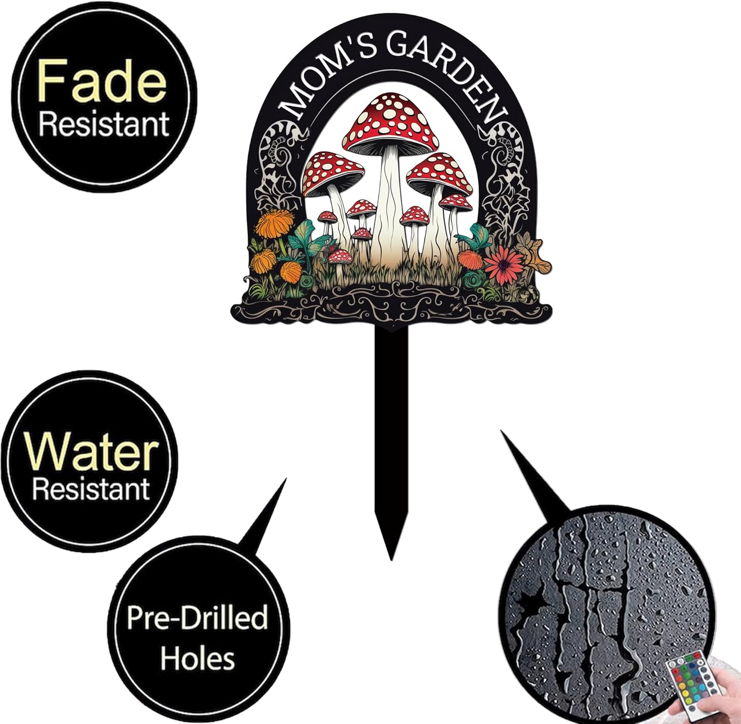 Custom Mushrooms Garden Signs with Stake,Personalized Mushroom Art Moms Garden Sign with Name,Outdoor Garden Decor Yard Decor,Housewarming Gifts New Home Decorative Mushrooms
