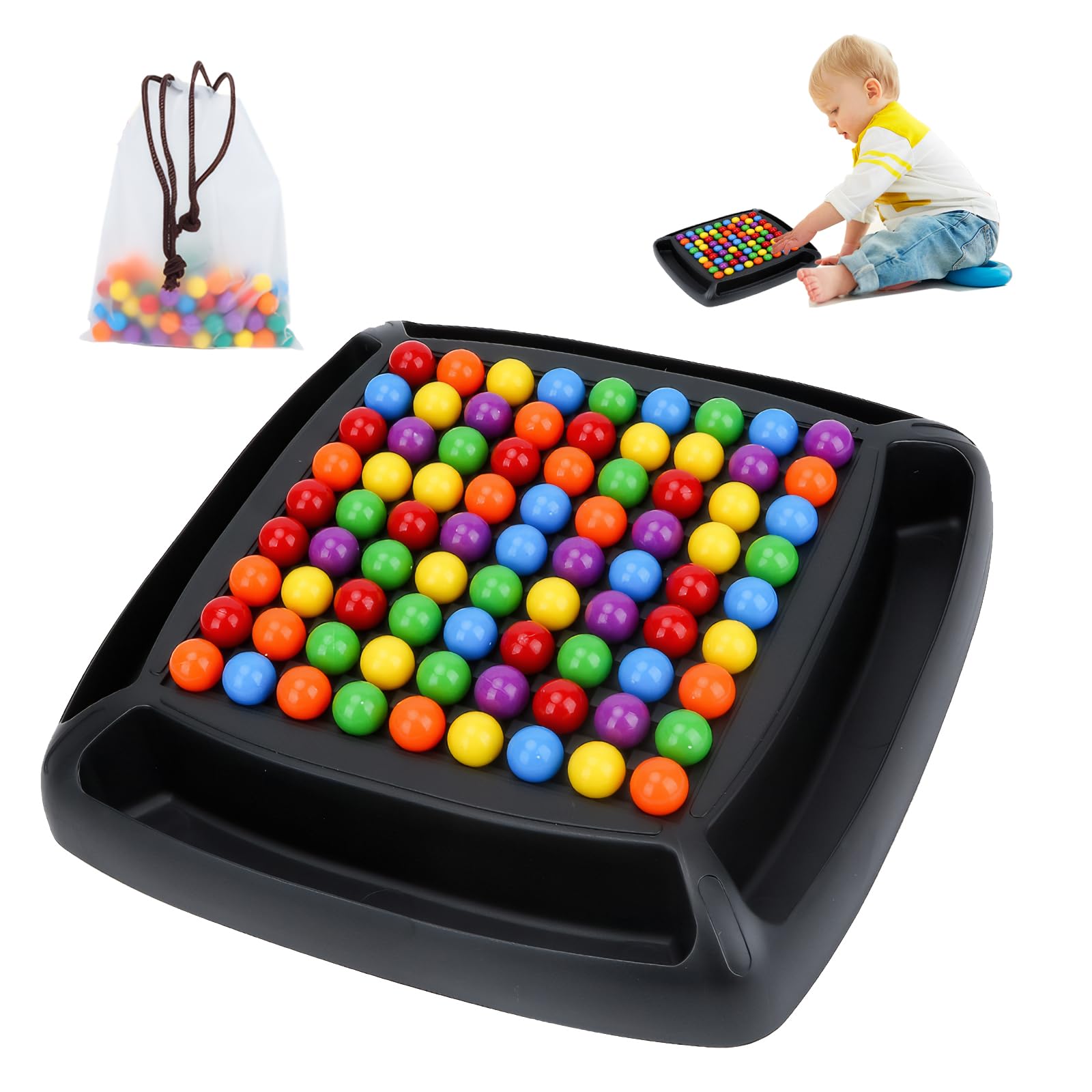 Jeu Société Échiquier Intellectuel Double Duel - 120 Billes Arc-en-Ciel, Stratégie Et Réflexion Pour Enfants/Adultes Jeu Société Échiquier Intellectuel Double Duel - 120 Billes Arc-en-Ciel, Stratégie Et Réflexion Pour Enfants/Adultes