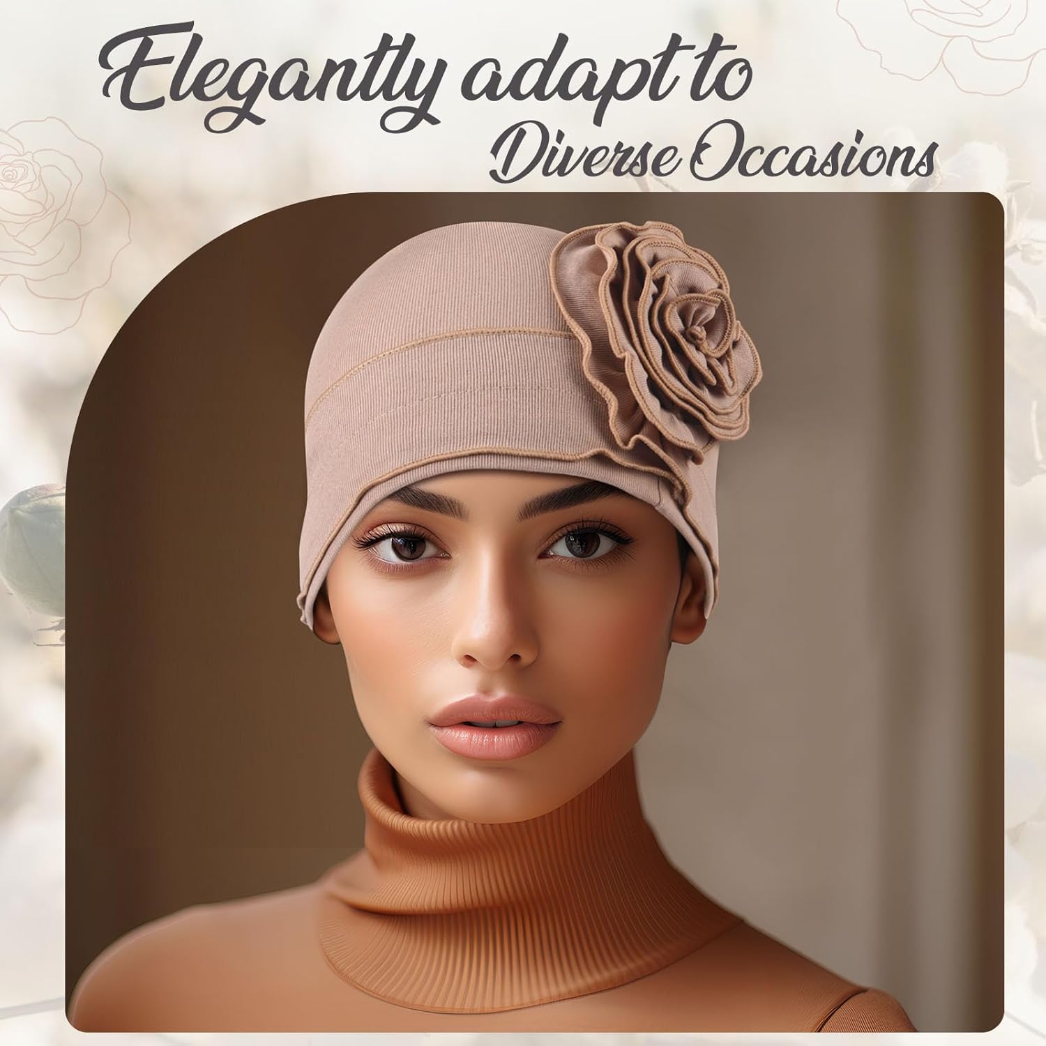 JenPen 6 Pcs Cotton Chemo Turban Headwear Beanie for Women Soft Cancer Head Scarf Hats Elastic Covers Cap for Hair Loss - Image 2