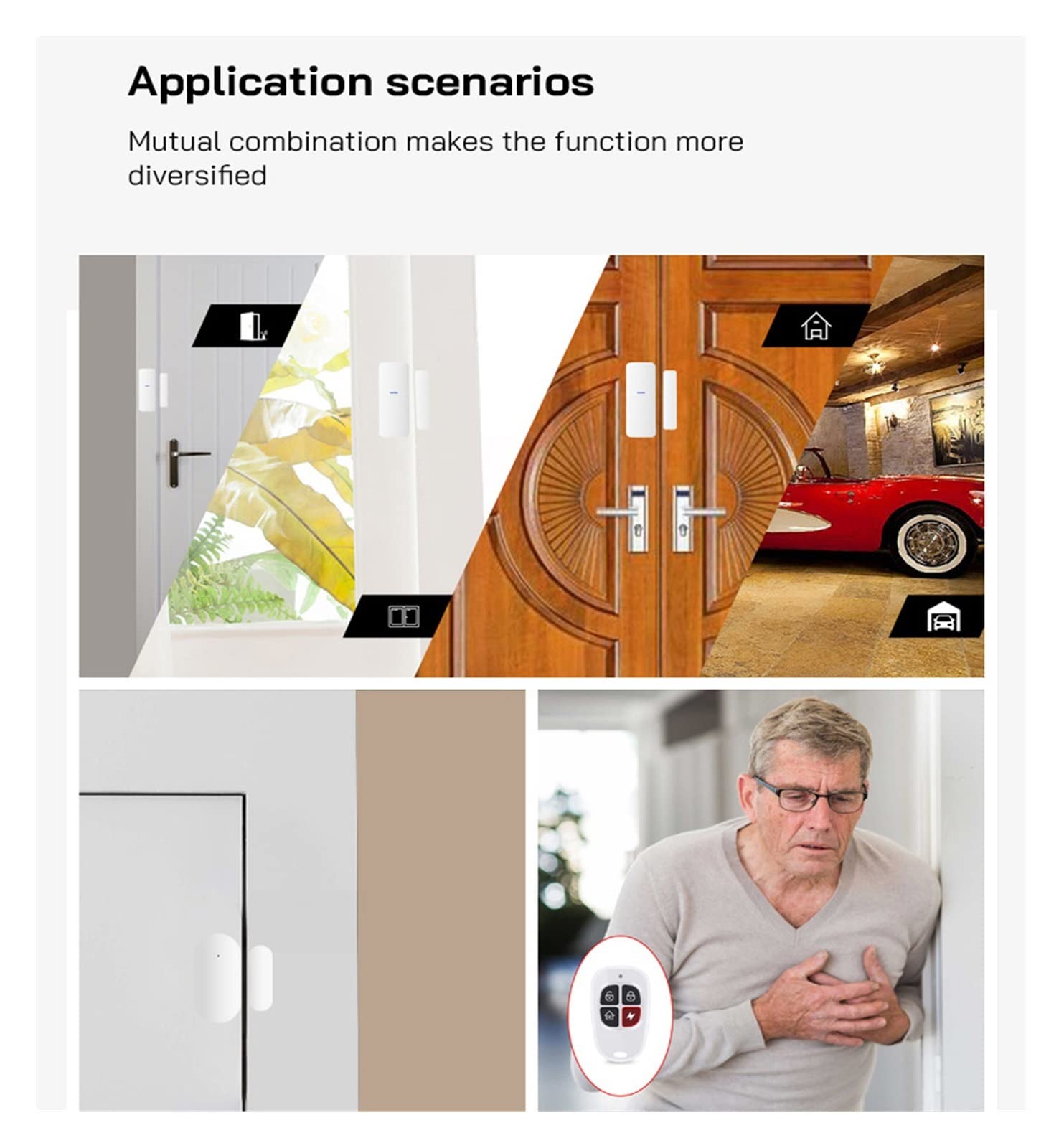 Bezpieczeństwo w domu DIY System alarmowy, Tuya Alarm Gateway Window Drzwi czujnik detektor wody zdalny Smart Home Security Alarm System System działają z inteligentnym życiem Alexa Zestaw alarmu anty