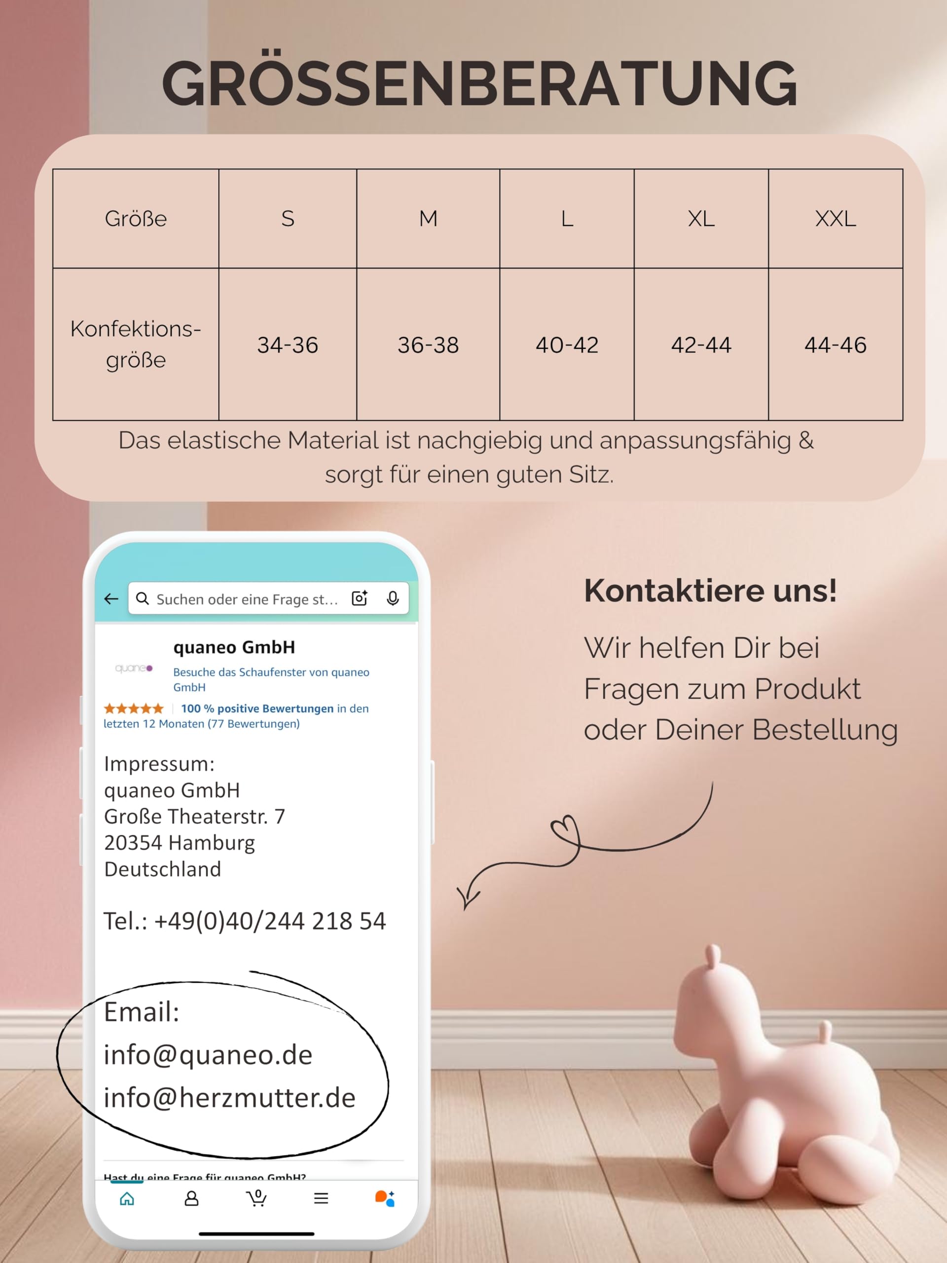 Herzmutter Soporte Banda posparto - Banda abdominal - Cinturón de recuperación de Maternidad - Corsé elástico - Talladora del Cuerpo Mujer - Recuperación-Ajustable-Apoyar - 3500 (XL, Beige)