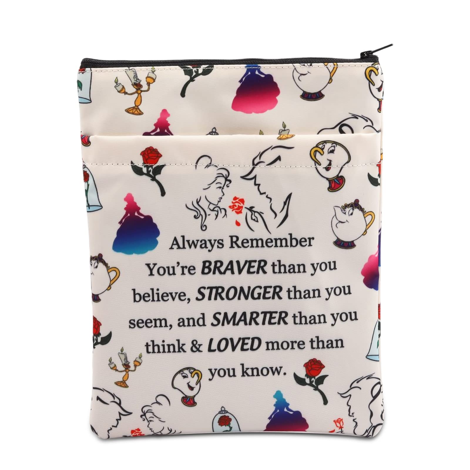 Custodia Per Libri Beauty And The Beast - Con Zip, Regalo Per Princess, 22.86x29.21 Cm - Foto 3