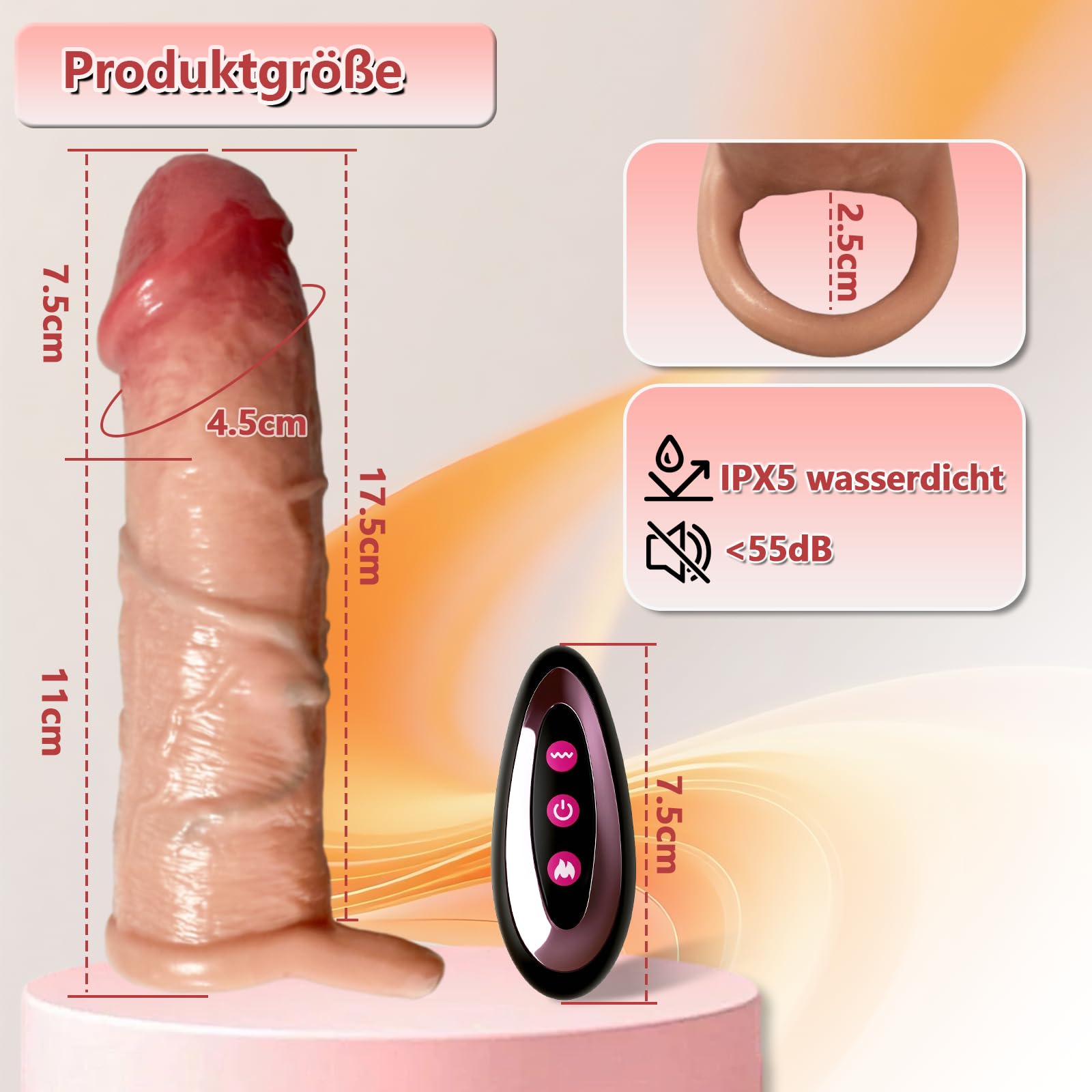 Guaina Pene Vibratore Sex Toy Guaina Fallica Prolunga Pene Indossabile Ritardare Silicone Manicotto Anello per Testicoli Guaine Sessuali per Uomini Coppia 9 Modalità di Vibrazione Dildo, Color Carne