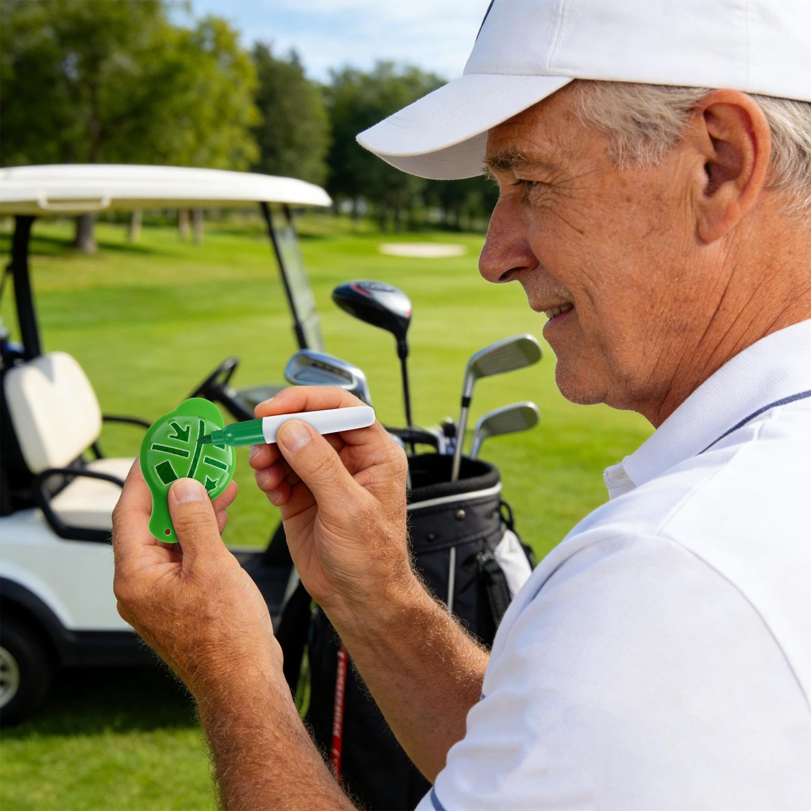 Marcador de Bolas de Golf Plantilla Sombrero Herramienta Marcar Identificar Golfistas