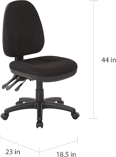Miniatura 7 de Office Star - Silla ergonómica de oficina de doble función con respaldo acolchado ajustable y soporte lumbar integrado, sin brazos, tela de vino de