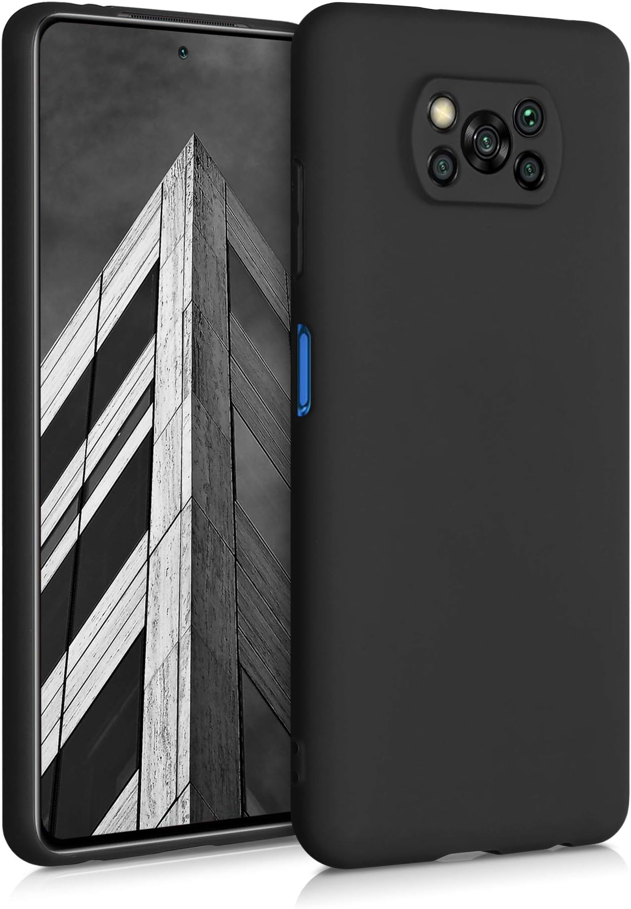 kwmobile Case Compatible with Xiaomi Poco X3 NFC/Poco X3 Pro Case - Soft Slim Protective TPU Silicone Cover - Black Matte