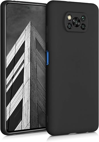 kwmobile Funda compatible con Xiaomi Poco X3 NFC/Poco X3 Pro - Funda protectora de silicona TPU suave y delgada - Negro mate
