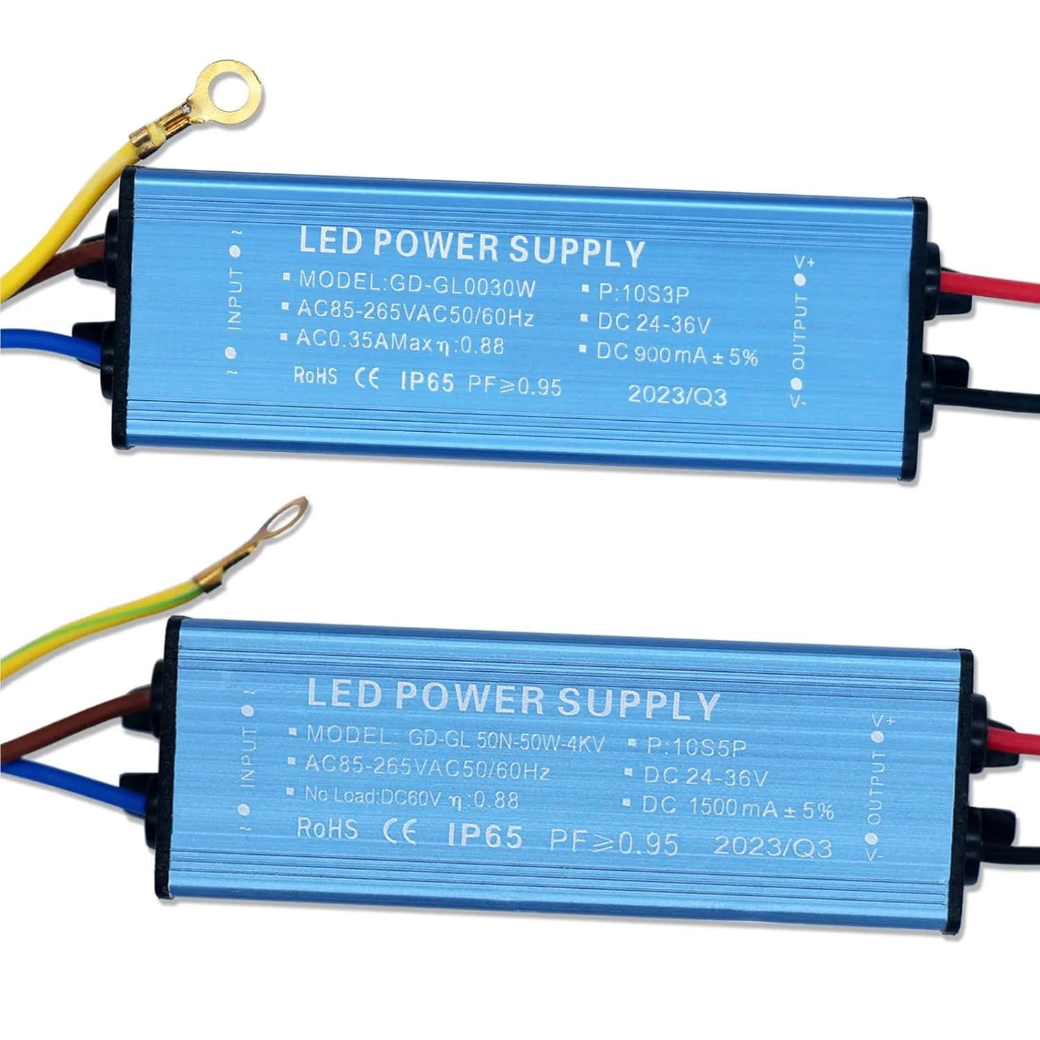 LED Driver 12W 20W 30W 50W DC24-42V LED Constant Current Voltage Lighting Transformer 300mA 600mA 900mA 1500mA for Floodlights(50W DC24-36V 1500mA)