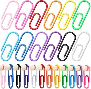 12 Pcs Colorful Jumbo Paper Clips Shower Curtain Hooks Rings for Bathroo...
