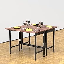 InnoFur Aplos Double Folding/Dining/Study/Conference/Home and Office Table (Brown, Size - Large (120x100CM))
