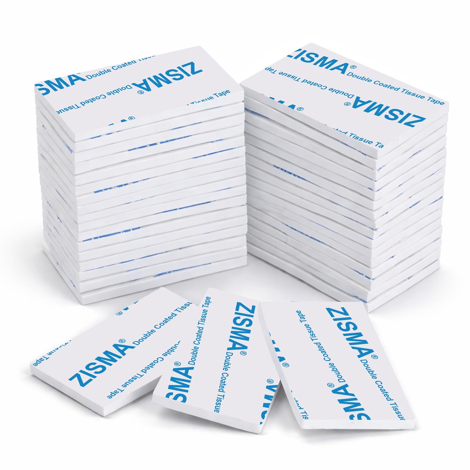 ZISMA Doppelseitiges Klebeband Extra Stark – 50 Stück Wasserfeste Montagepads Double Sided Sticky Tape 50 Pcs Heavy Duty Strong Mounting Adhesive Foam Pads Waterproof Rectangle(50mm x 30mm)
