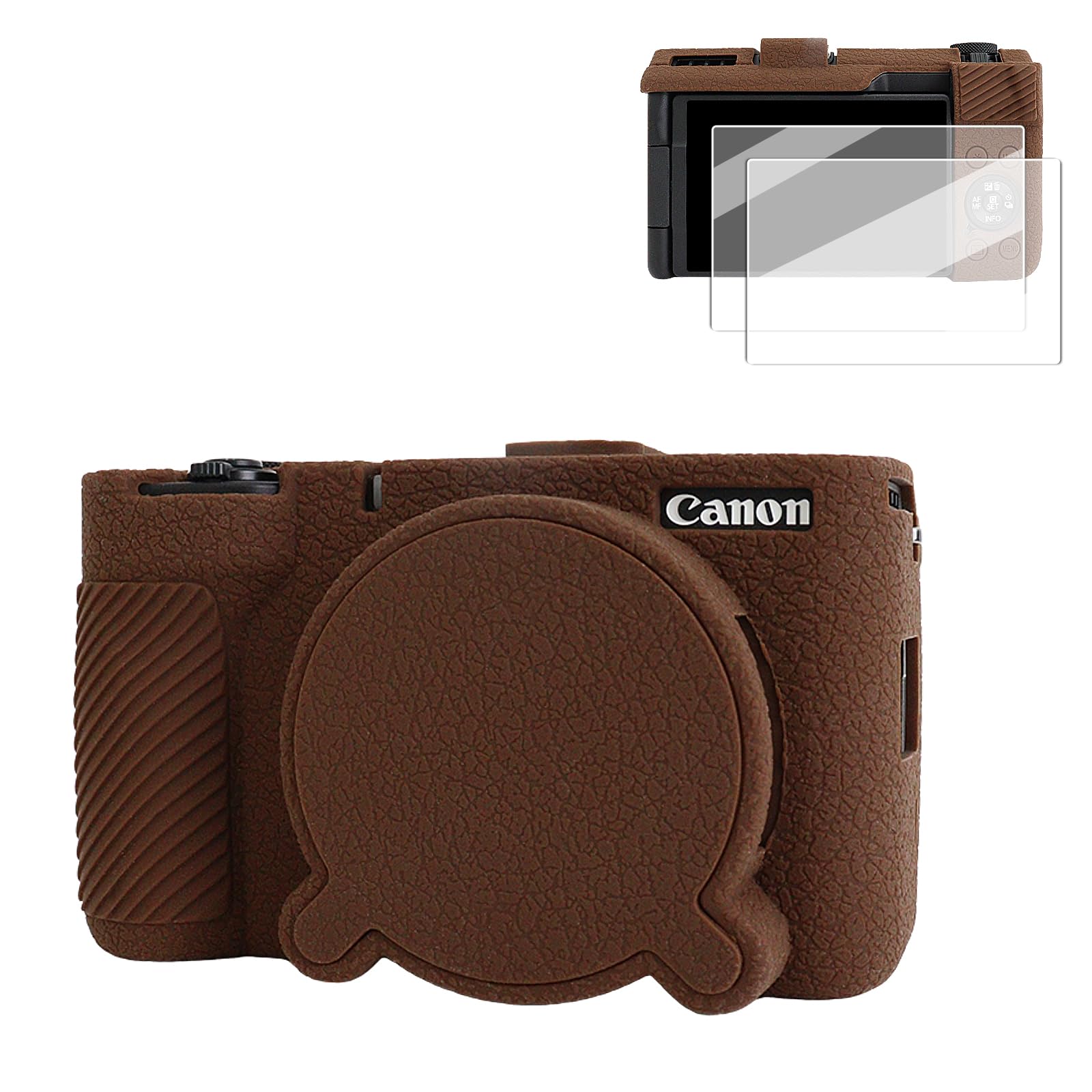 VOVMOEYA Camera Case for Canon PowerShot V1 Case,for Canon v1 Camera Silicone Case,with 2 Ultra Thin Screen Protector,Detachable Lens Cap