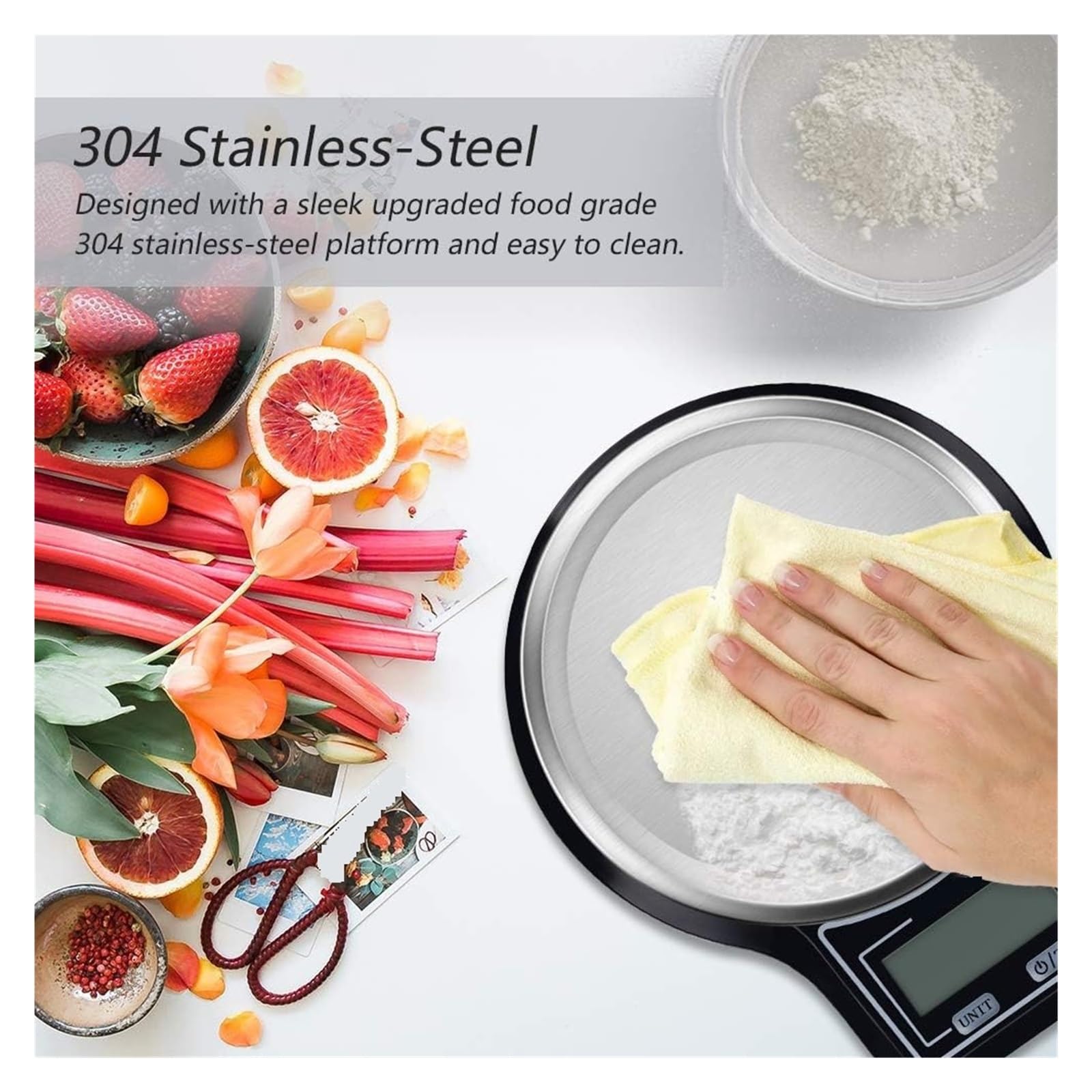 Balanza De Cocina Alimentos Digital Electrónica Acero Inoxidable Herramientas Medición Y Peso Medición Precisa Esfuerzo(10Kg X 1g)
