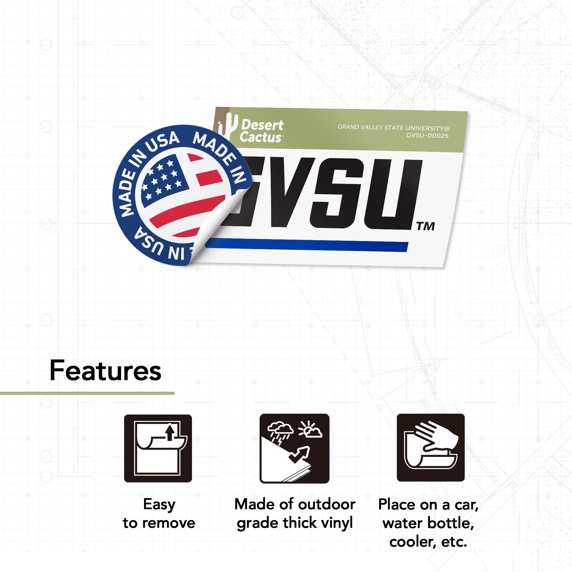 Grand Valley State University NCAA Vinyl Decal Sticker - For Laptop, Car, Water Bottle - View #4