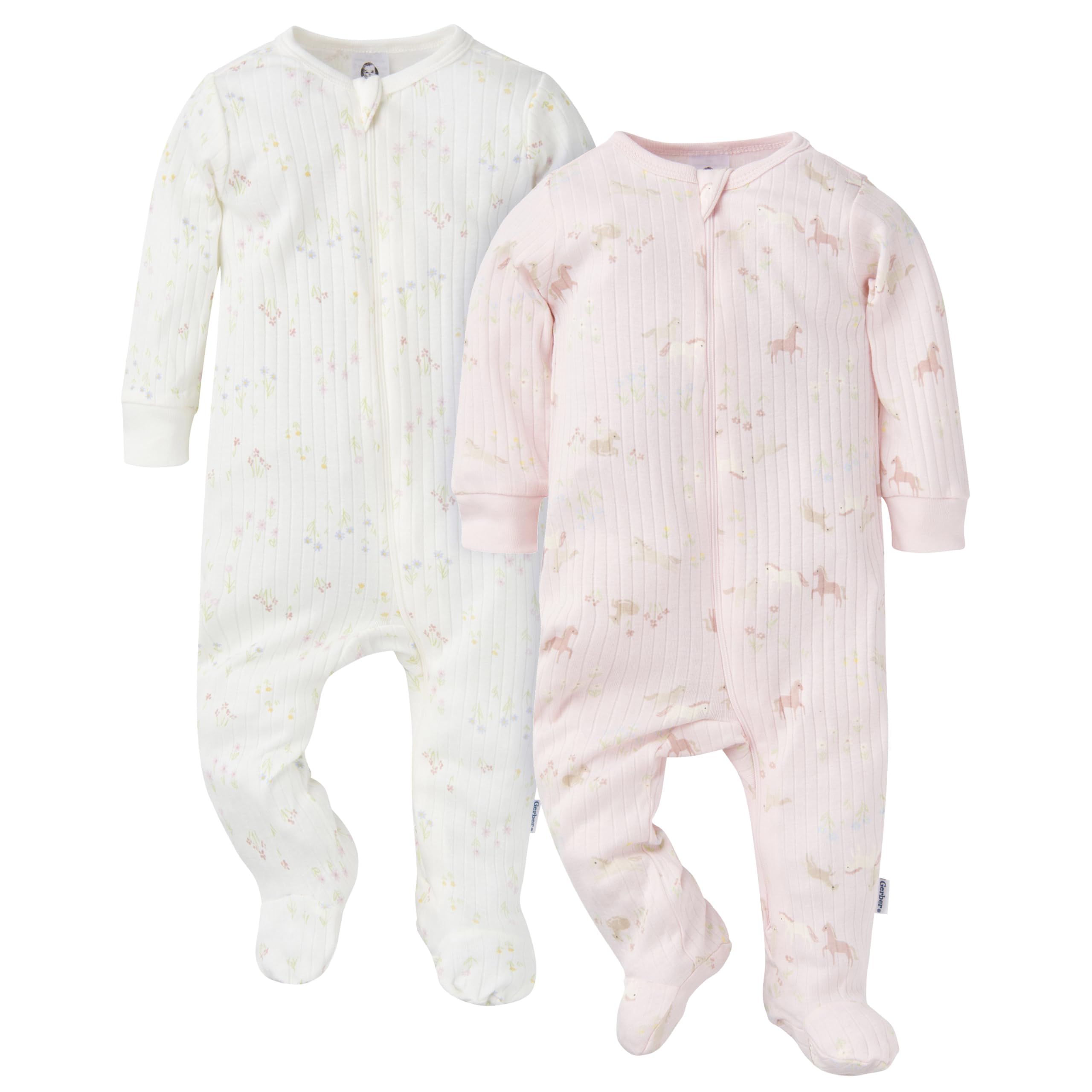 Gerber Unisex Baby 2-pack 2-way Zip Textured Sleep 'N Play