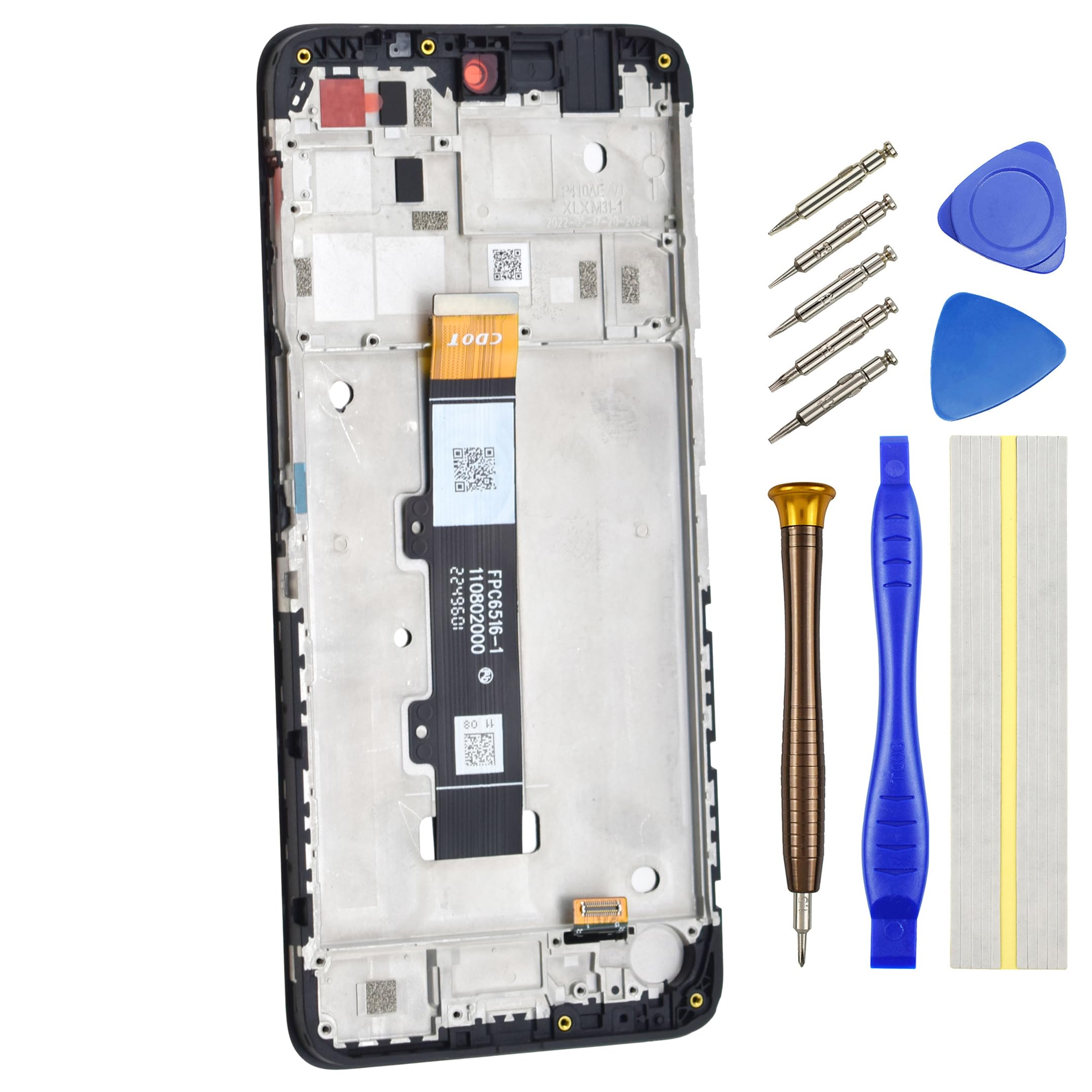 Full LCD Digitizer Screen for Motorola Moto G22 XT2231-2 Display Touch Screen Replacement with Border Frame Black 6.5
