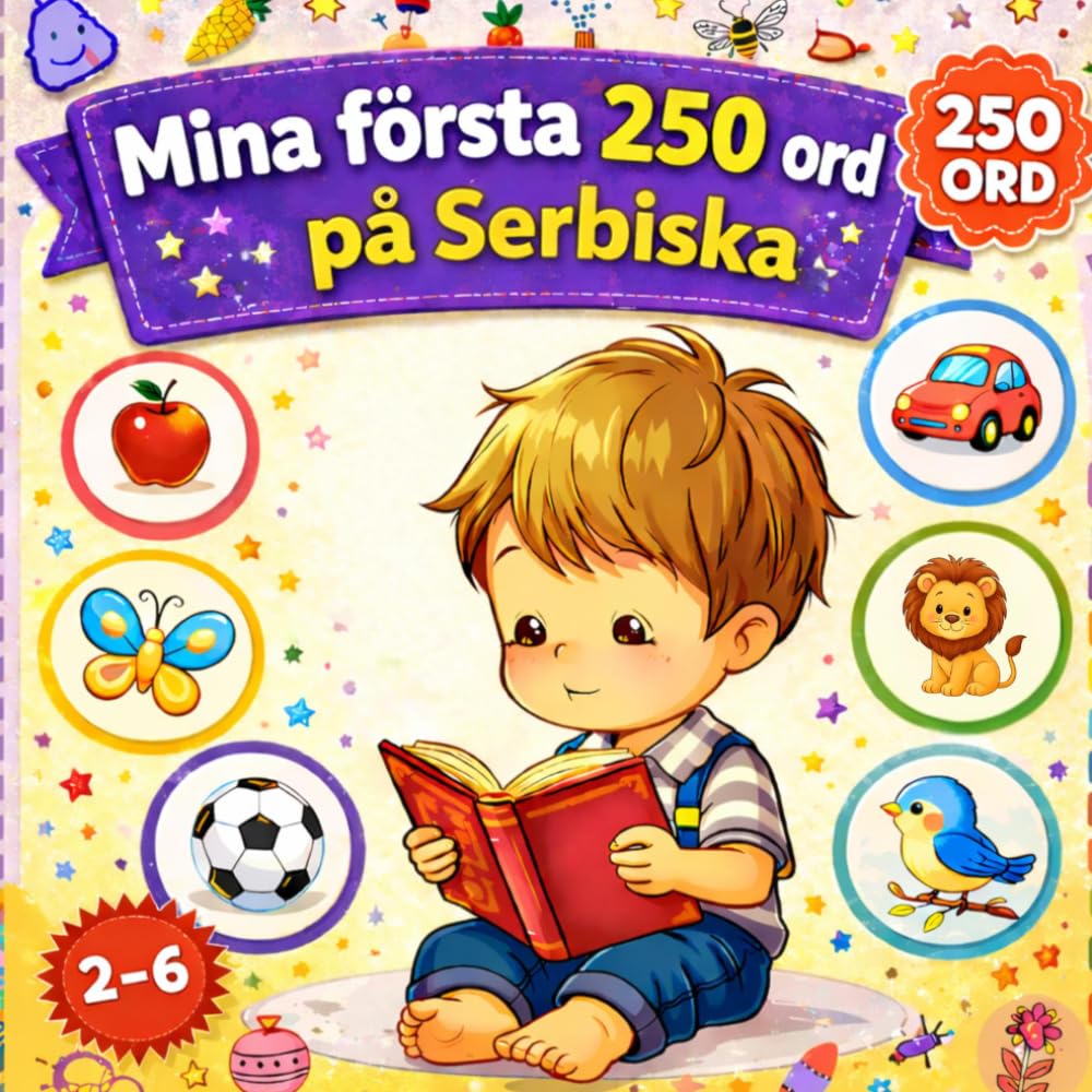 Mina första 250 ord på Serbiska: Illustrerad tvåspråkig ordbok för barn och nybörjare – Lär dig serbiska ord enkelt med bilder.