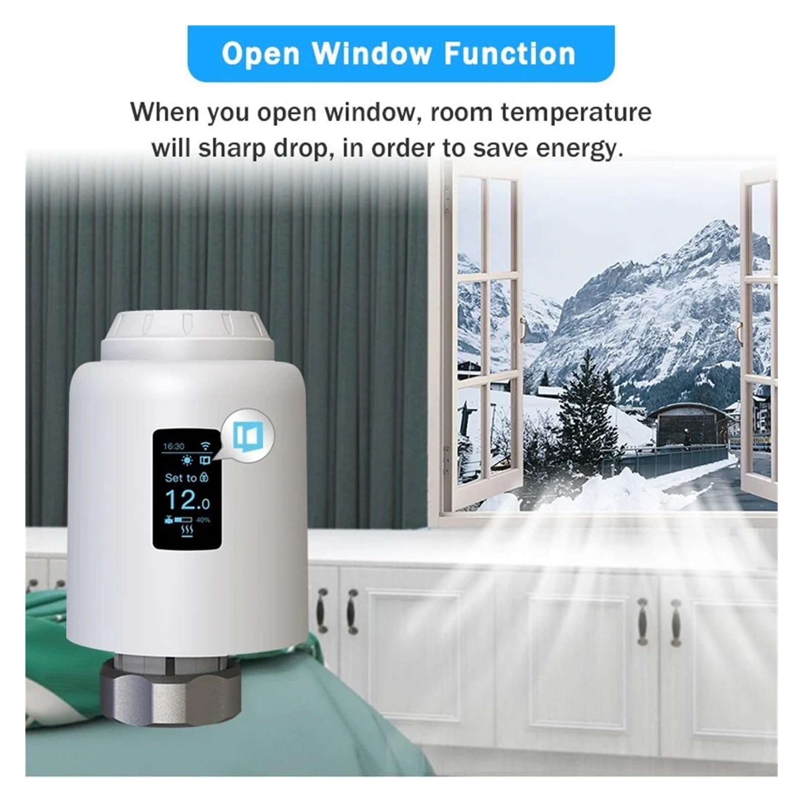 Inteligentny Termostatyczny Zawór Grzejnikowy Tuya Z Czujnikiem Temperatury WiFi, Termostatem I OszczęDza Energię I Koszty Ogrzewania(TRV604 2PCS)