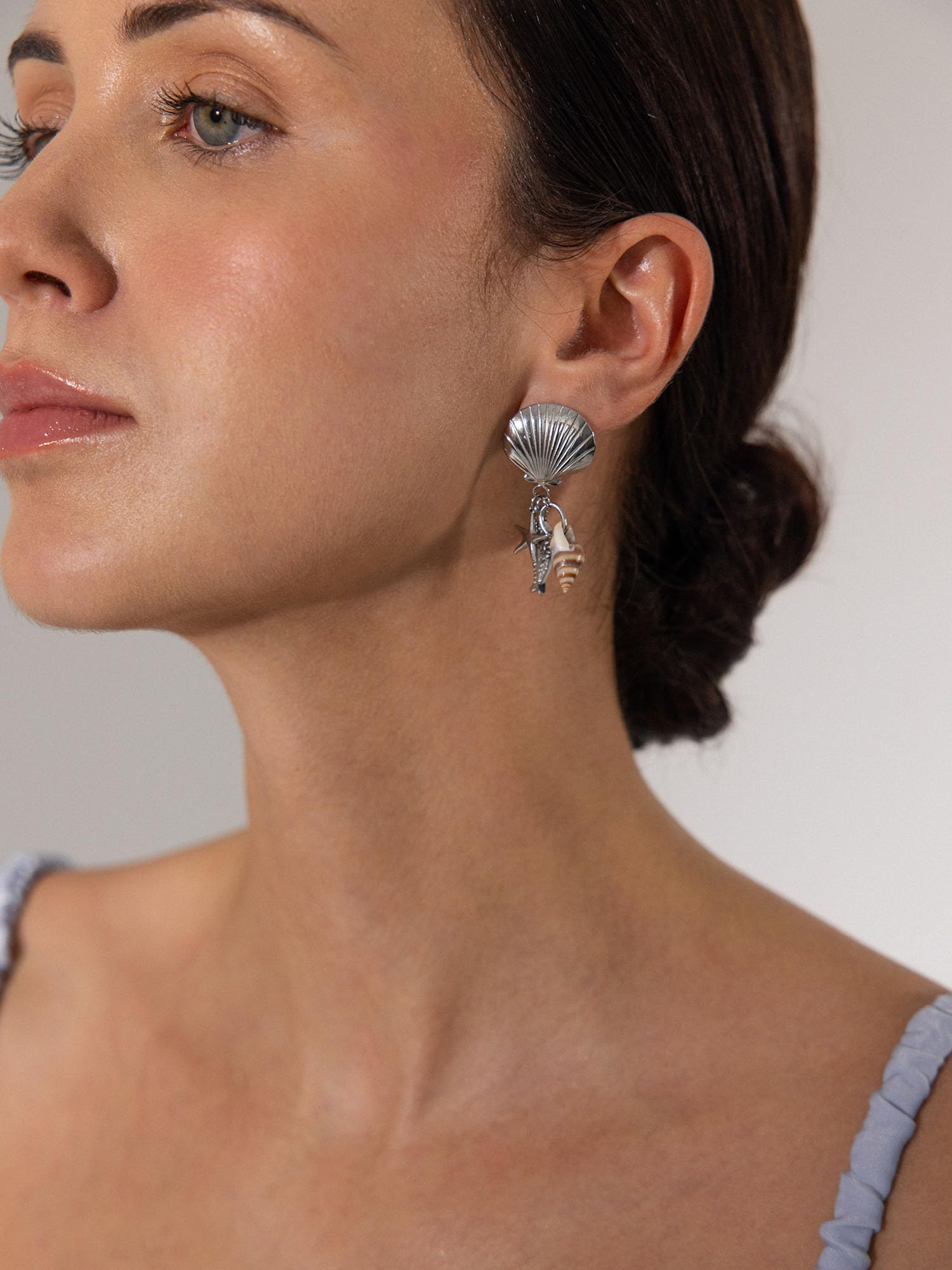 Purelei Ocean Crush Schmuckset für Damen – Halskette & Ohrringe mit maritimen Anhängern (Muschel, Seestern, Fisch) aus Edelstahl – Statement Schmuck Set für Sommer, Urlaub & besondere Anlässe