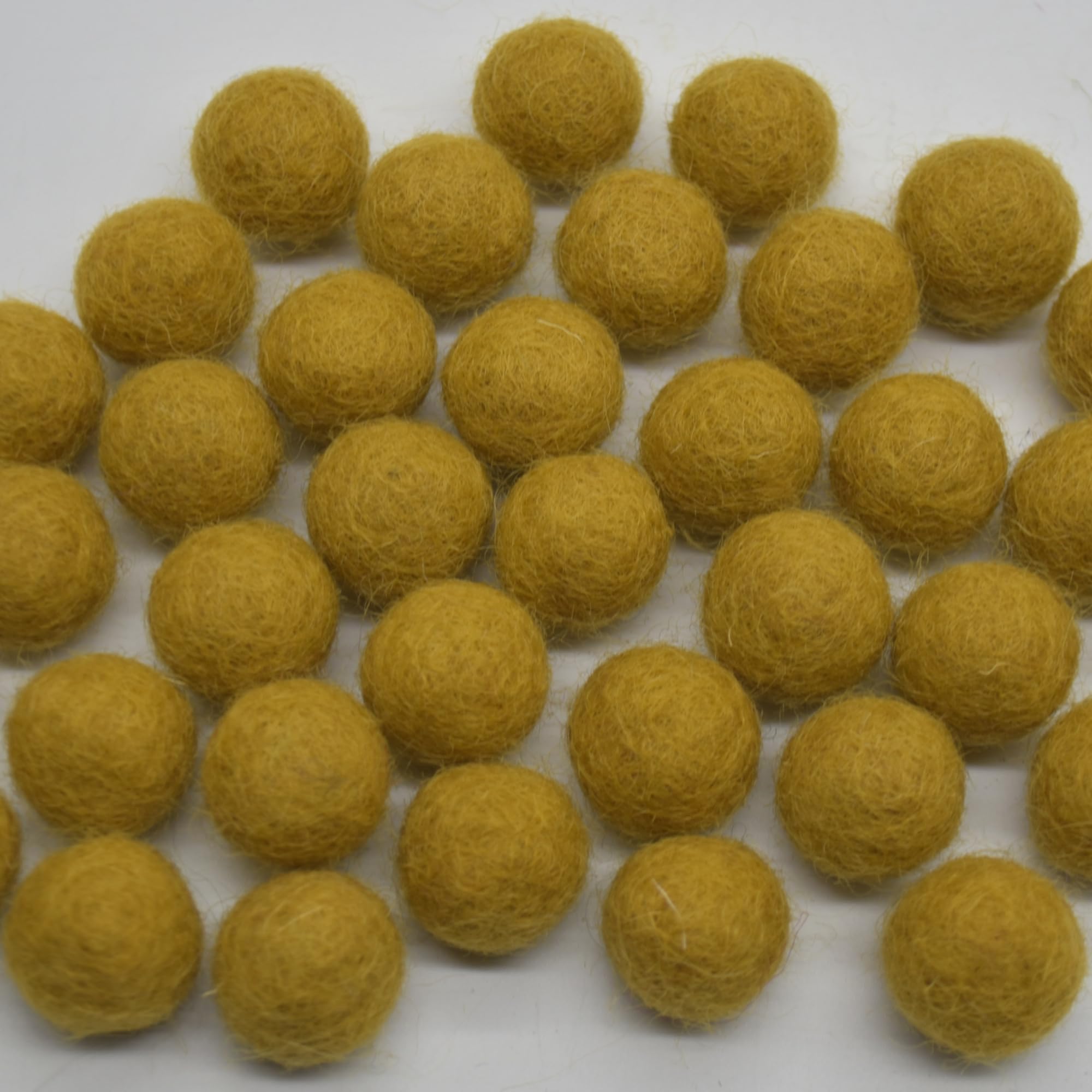 Oriental Direct Based In West Yorkshire Dark Goldenrod 100% Wool Felt Balls - 1.5Cm - 25 Felt Balls
