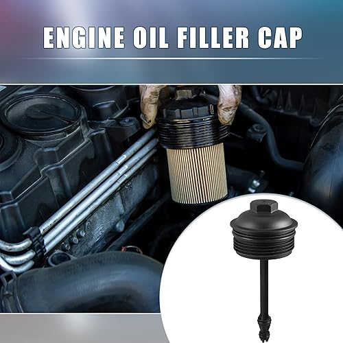 Miniatura 2 de Tapa de la cubierta del filtro de aceite del motor 03L115433C para Audi A4 B8 2.0TDI 2007-2015 Diesel Plástico Negro