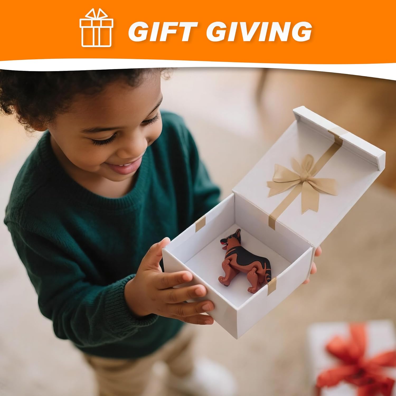 3D Printed Creature Flexible Animals - 6.3 Inches Fidget Animal for Desk Décor (German Shepherd) - Image 6