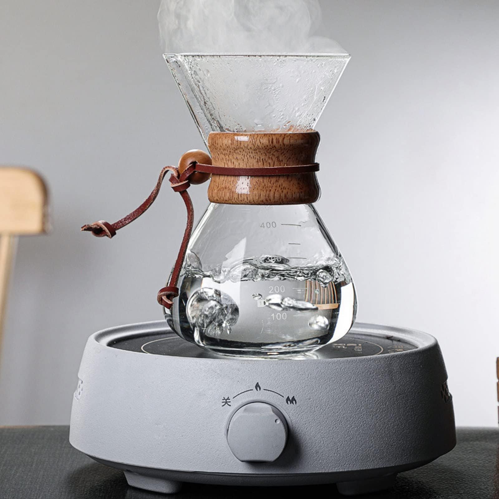 HERCHR Vierta sobre la cafetera, Juego de gotero de café de 800 ml, Filtro de Doble Capa de Vidrio de borosilicato, Jarra de café para el hogar, cafetería, Fiesta