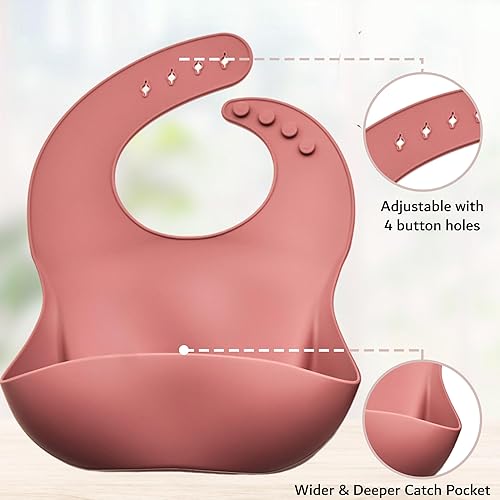 Miniatura 4 de Juego de 7 artículos esenciales de silicona para la alimentación del bebé, suministros de alimentación para niños pequeños con placa de succión,