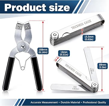 Piston Ring Compressor Tool Car Engine Piston Ring Installer Removal Kit Adjustable Sizes From 2-1/8 Inches To 7 Inches,with Piston Installer Plier and Stainless Steel Feeler Gauge
