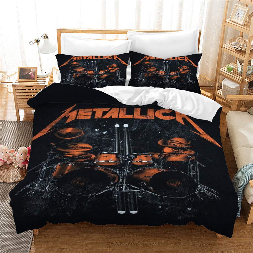 Ste-X Rock 02 The Will Of Rock Music Panel Multi Colour All Season Luxury Soft Duvet Cover Quilt Bedding Set With Pillowcase (220X230cm(King),)