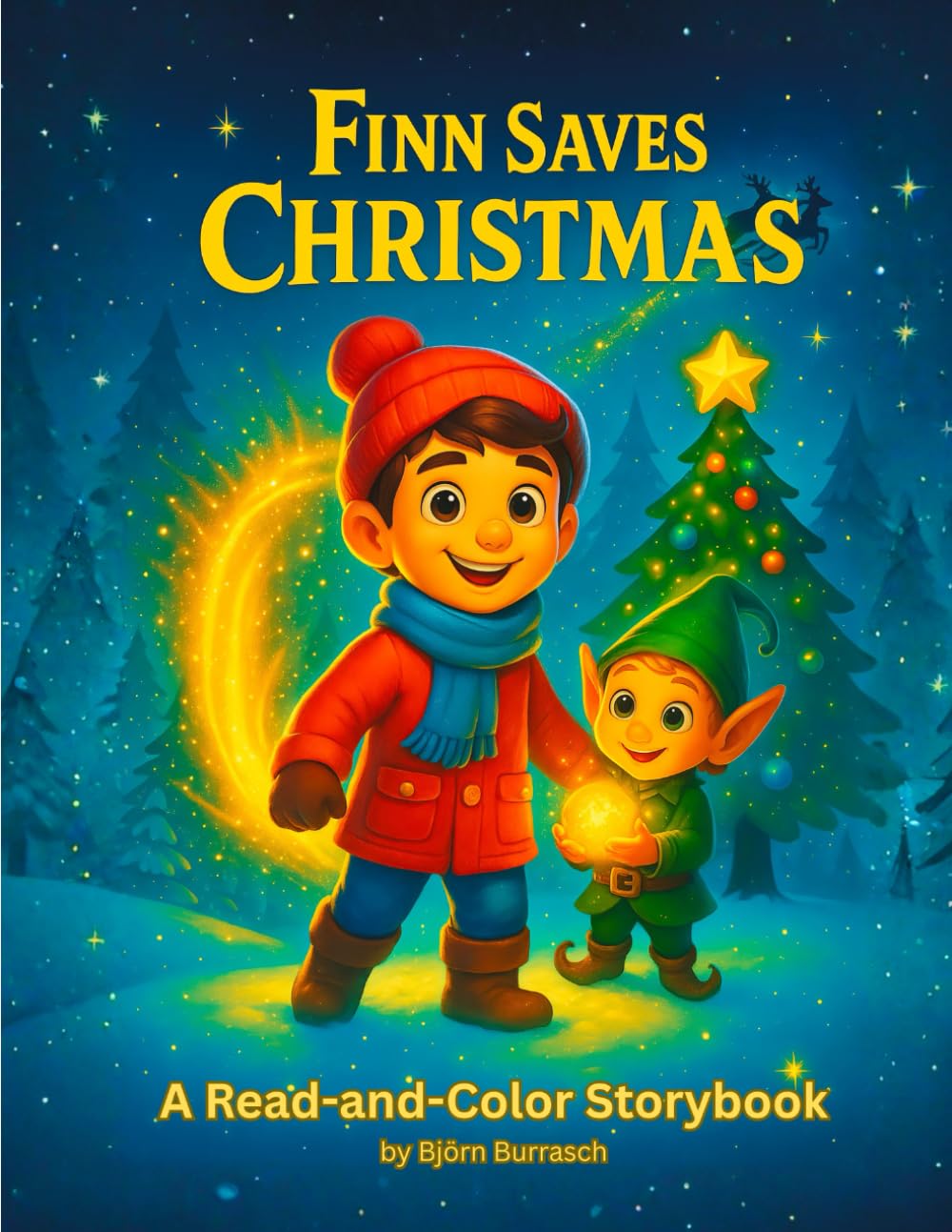 Finn Saves Christmas: A Read-and-Color Storybook