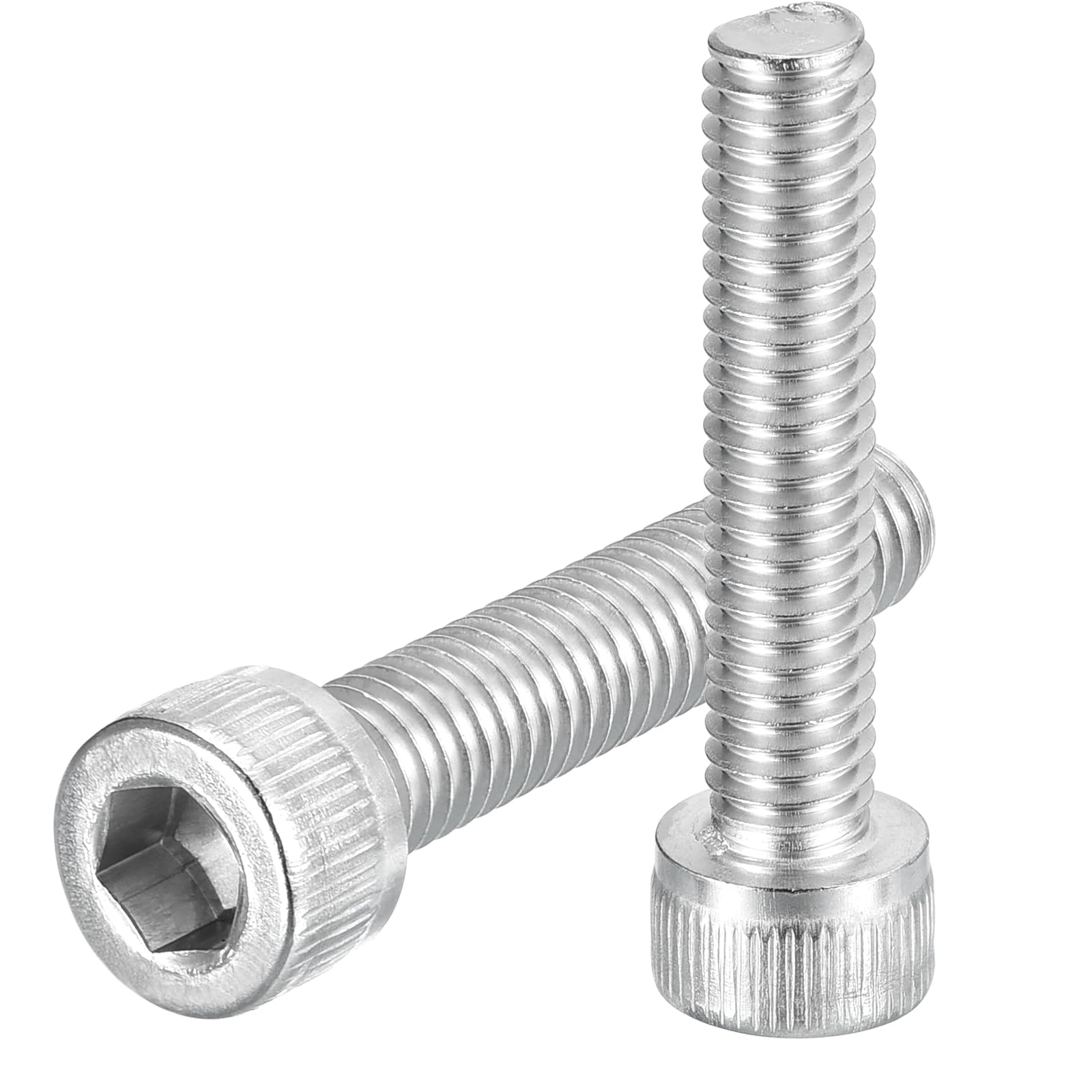 uxcell Hex Socket Bolts (M6-1x30), 304 Stainless Steel Hex Socket Drive Screw, Silver Tone, 50 Pcs, M6-1x30mm