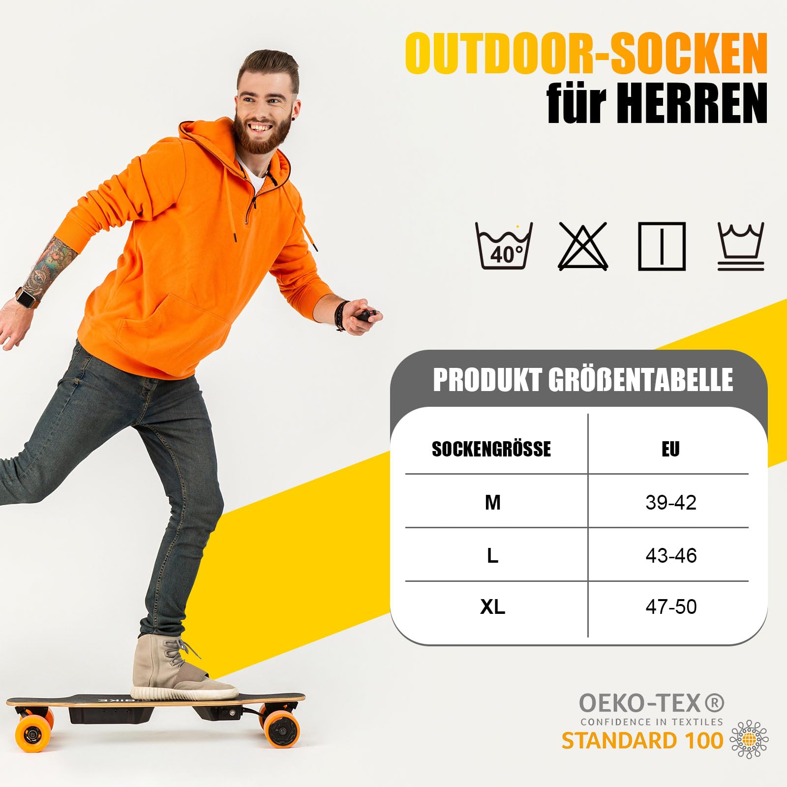 Cirorld Skarpety męskie, rozm. 43-46, 37-42, oddychające skarpety turystyczne, wyściełane, sportowe skarpety tenisowe, do biegania, trekkingu, pracy, 5 par