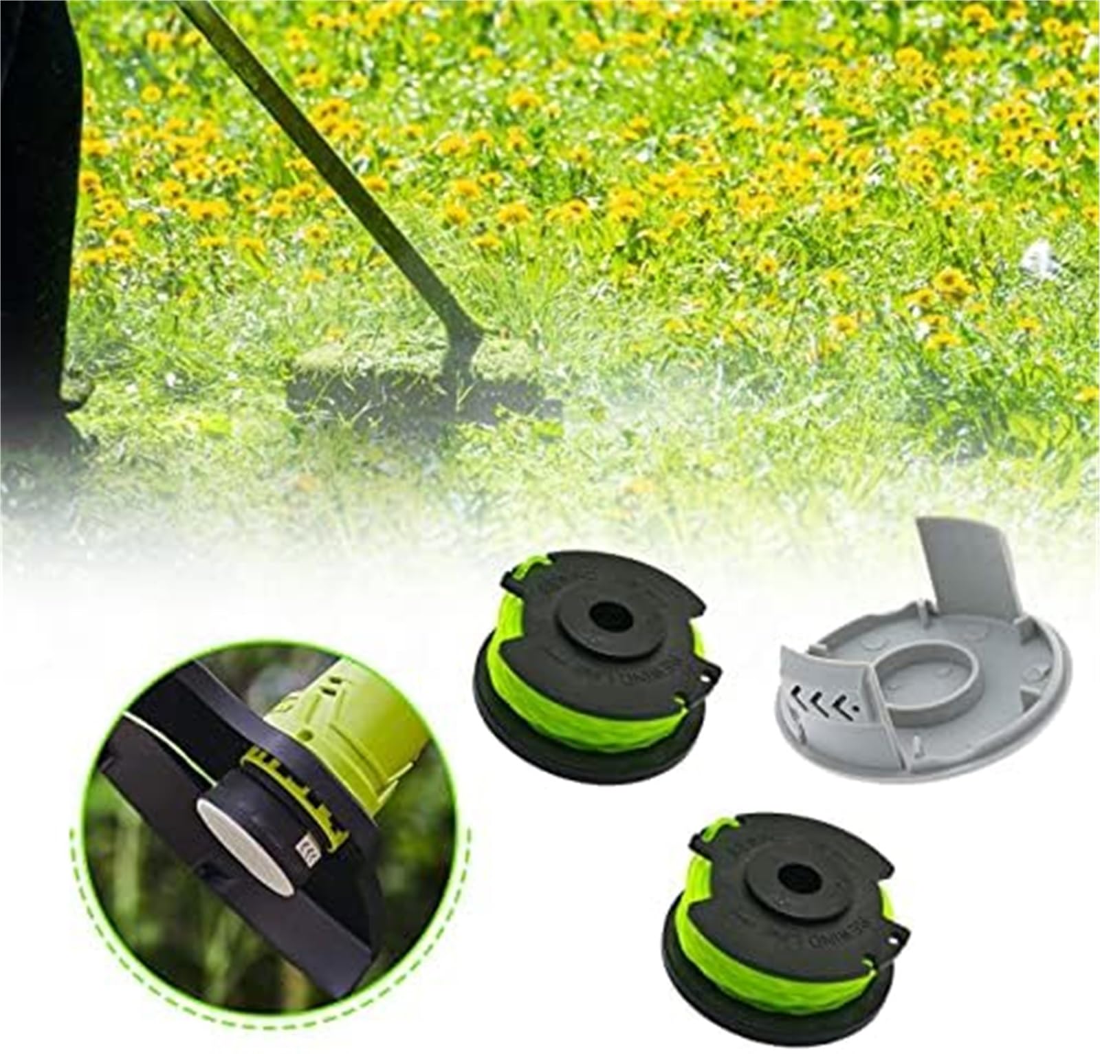 Automatyczna szpula kosiarki Szpula kosy spalinowej, dla Ryobi Rac143 6.1MX 2Mm 36V żyłka zamienna dla podkaszarki, RLT36B33 RY36LT33A-0(BLACK 8 2)