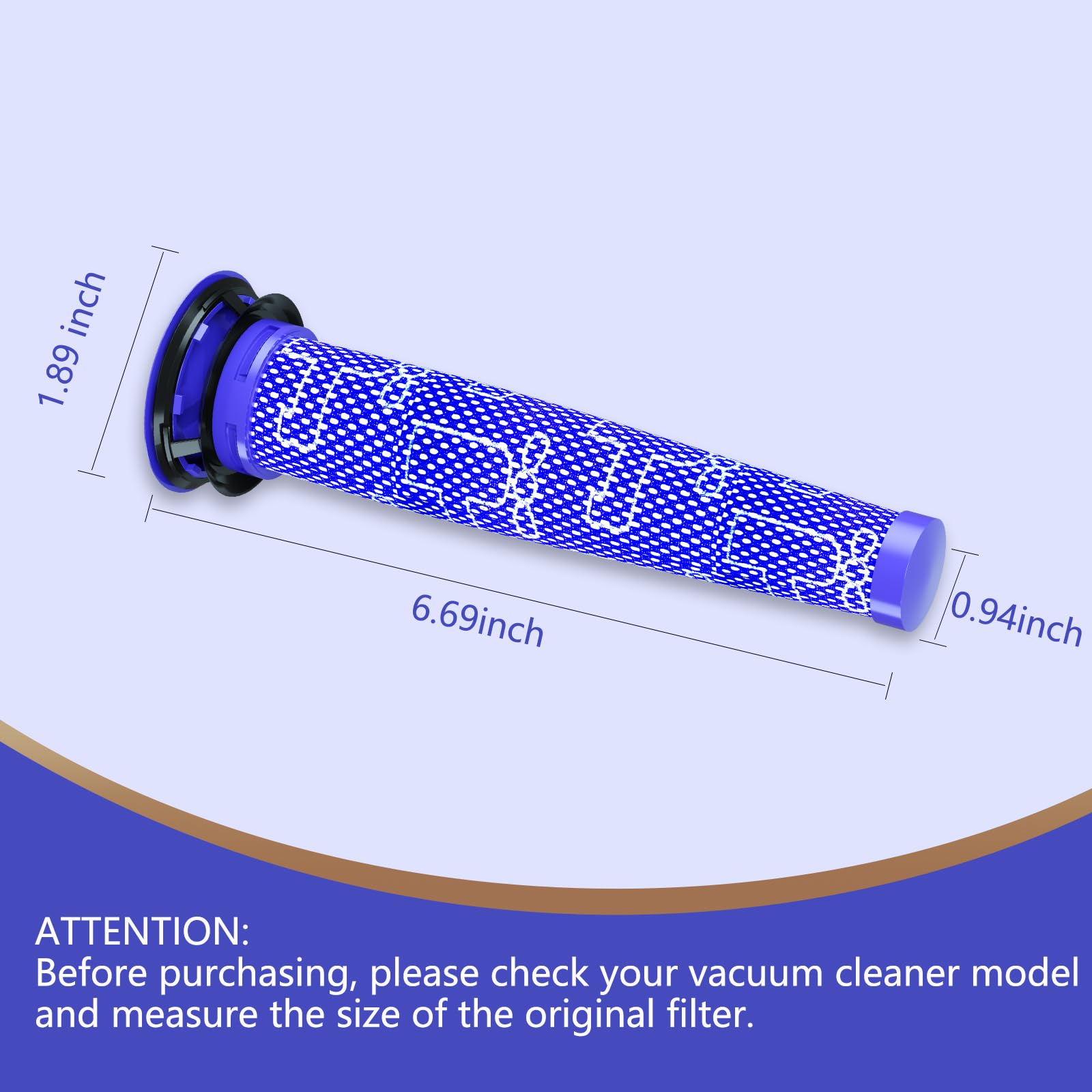 Replacement Vacuum Pre-Filter Compatible with Dyson V7 & V8 Series Cordless Vacuum Cleaner, Three Pre Vacuum Filters Replaces Part, Effective Filtering & Cleaning, Home Cleaning Helper (3)