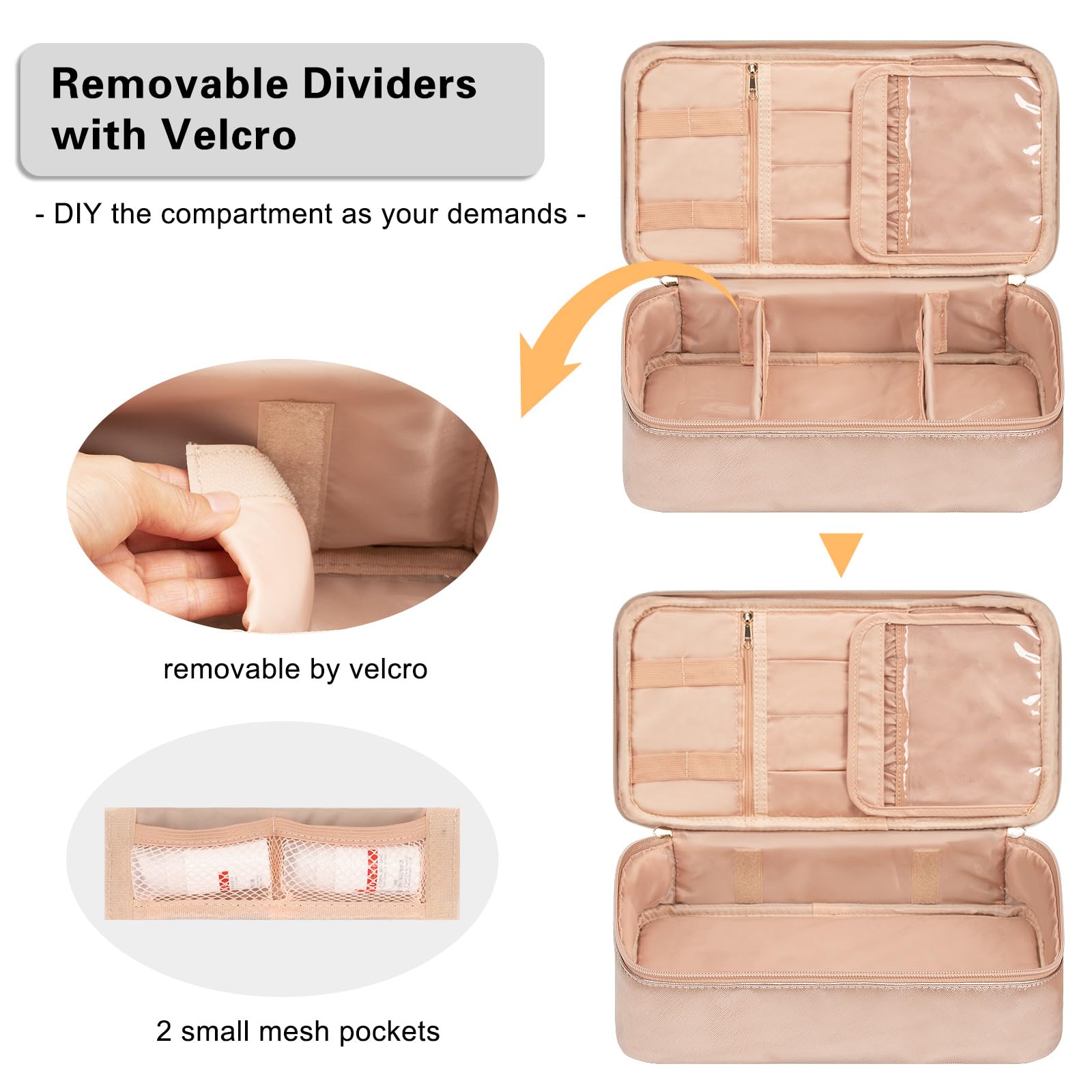 Cubetastic Makeup Bag Large Travel Make Up Organizer Case Women