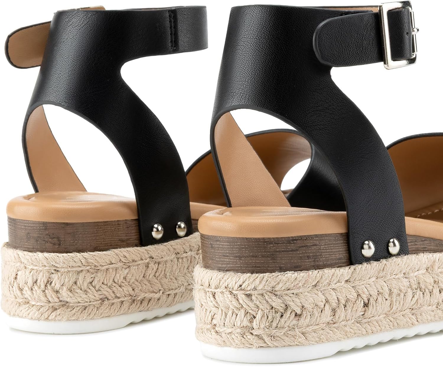 Athlefit Women's Platform Espadrille Wedge Sandals Comfortable Open Toe Buckle Sandals for Summer Casual - Image 6