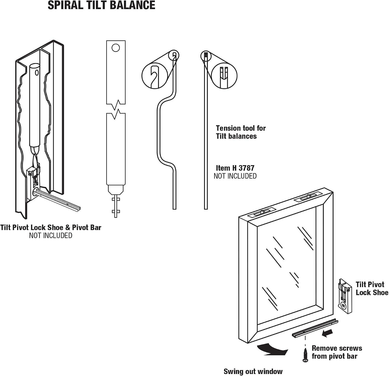 Prime-Line FH 2420 9/16 In. x 24 In. Spiral Tilt Balance, Red Tip | Single Pack