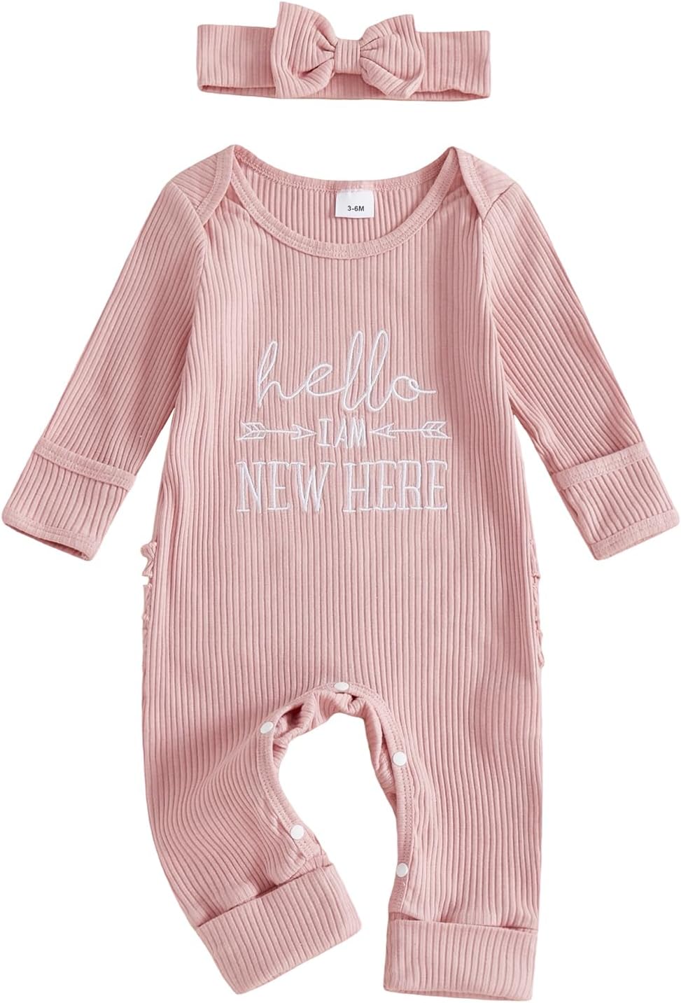 Newborn Baby Girl Winter Clothes Ruffle Ribbed Knit Romper One Piece Long Sleeve Jumpsuit Cute Coming Home Outfit