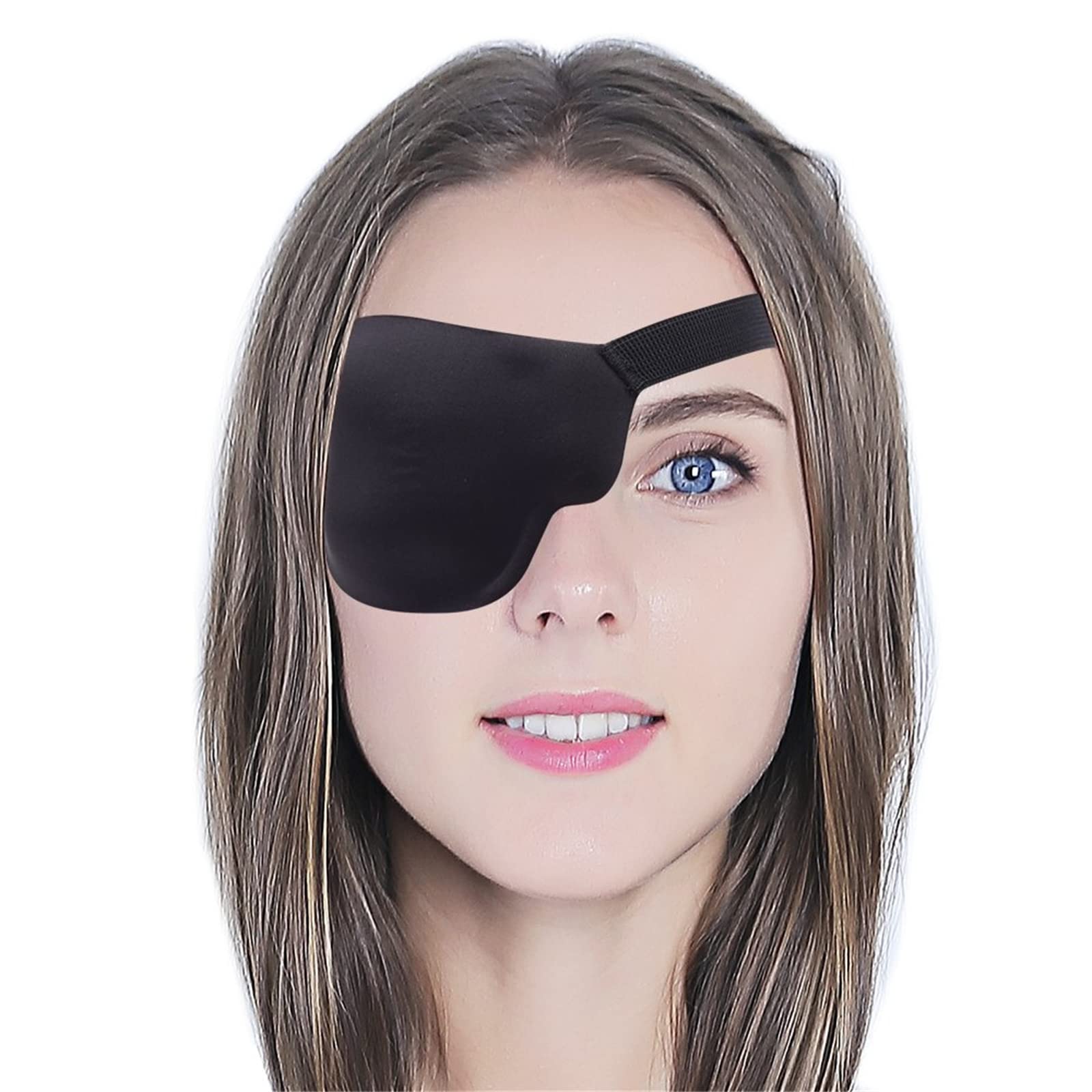Arabest 1Pcs 3D Eye Patch, Comfortable Pirate Eye Mask, Adjustable Amblyopia Lazy Eye Patches, One Eye Cover for after Surgery or Pirate Cosplay, Medical Eyepatch for Adults and Kids (1Pcs-Right Eye)