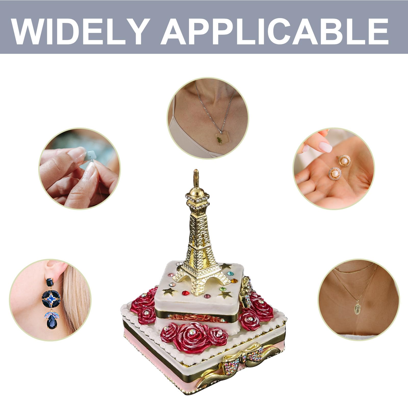 Caja de baratijas de esmalte pintado para decoración del hogar, con forma única de la Torre Eiffel, organizador de joyas coleccionable para guardar anillos, pendientes y collares.