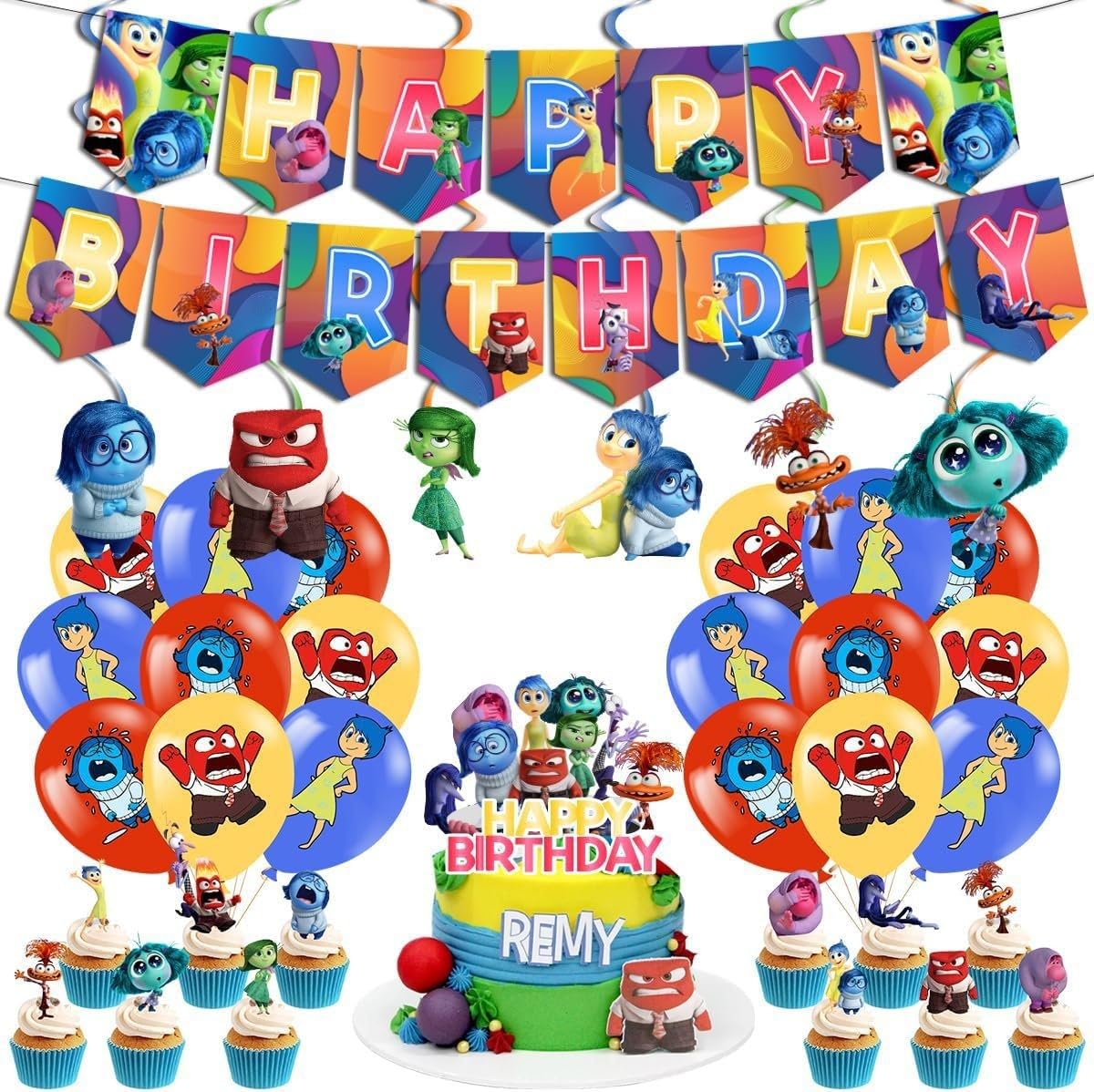Birthday Decorations Cake Topper Cupcake Toppers Banner Balloons Party Supplies Happy Birthday for Game Fans (Inside)