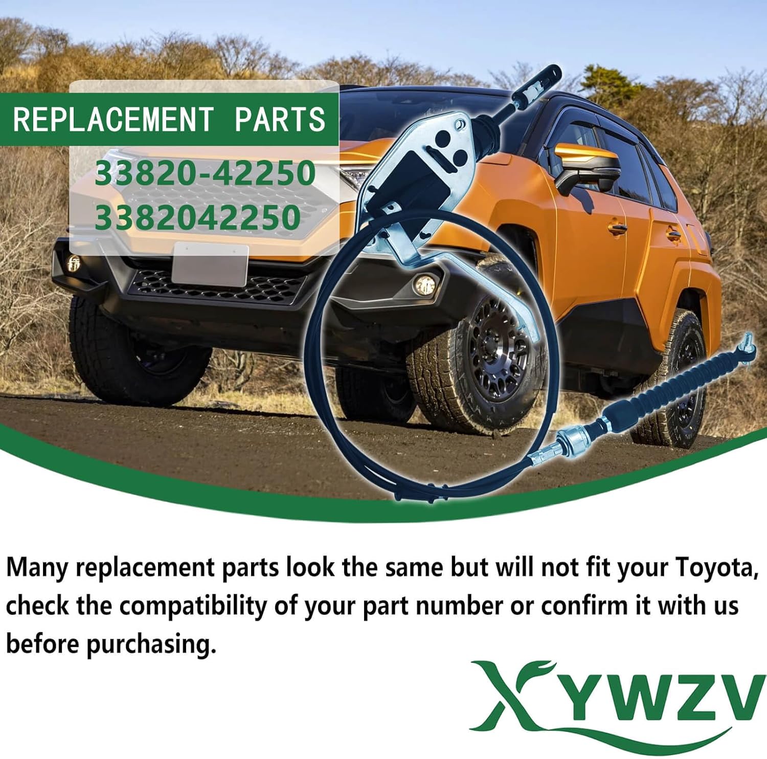 33820-42250 Transmission Shift Cable for Toyota RAV4 2006–2012 – Gear Selector Shifter Control Cable Assembly, Automatic Gearshift Replacement 3382042250