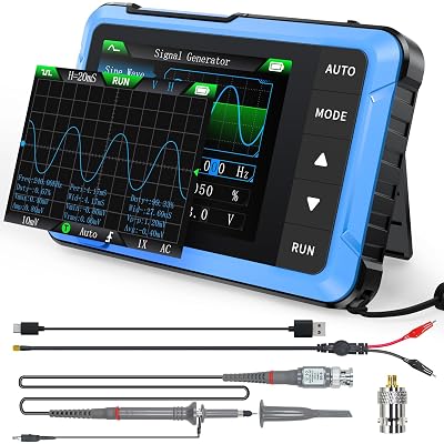 FNIRSI DSO-510 Handheld Oscilloscope/DDS Signal Generator 2 in 1, Digital Portable Automotive Oscilloscope 2.8 inch TFT,