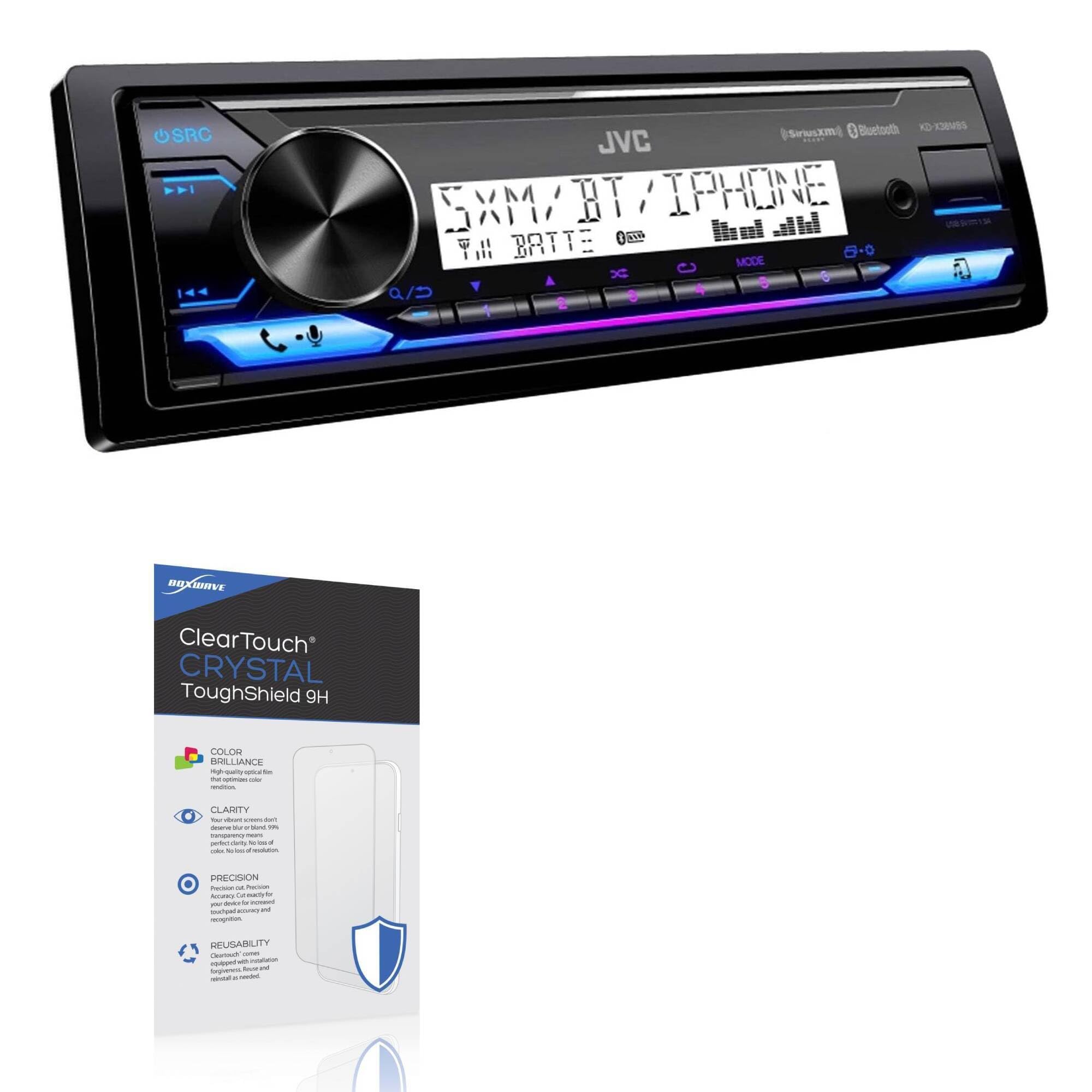 BoxWave Screen Protector Compatible With JVC KD-X38MBS - ClearTouch Crystal ToughShield 9H (2-Pack), Clear 9H Tough Flexible Film Screen Protector